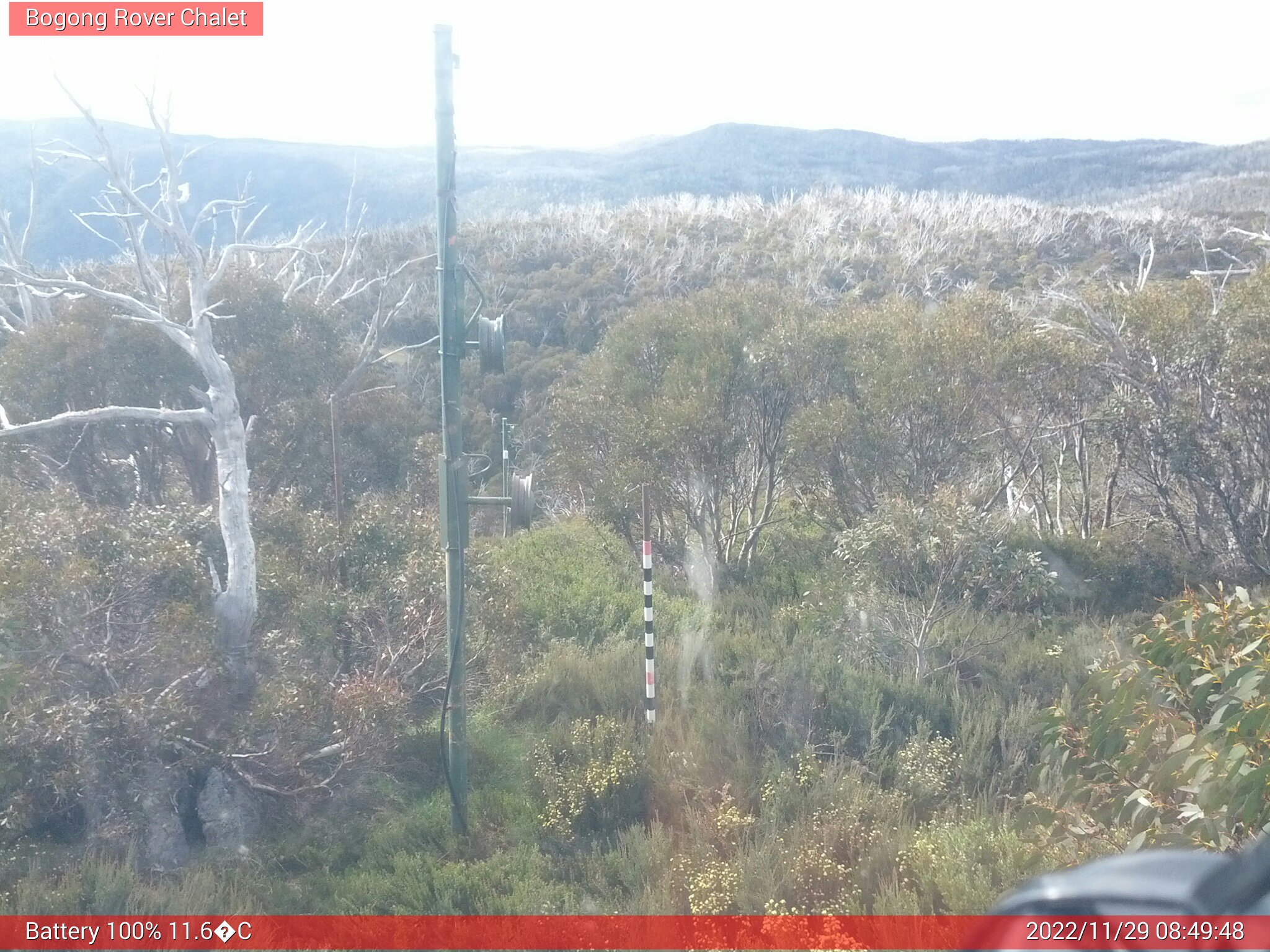 Bogong Web Cam 8:49am Tuesday 29th of November 2022