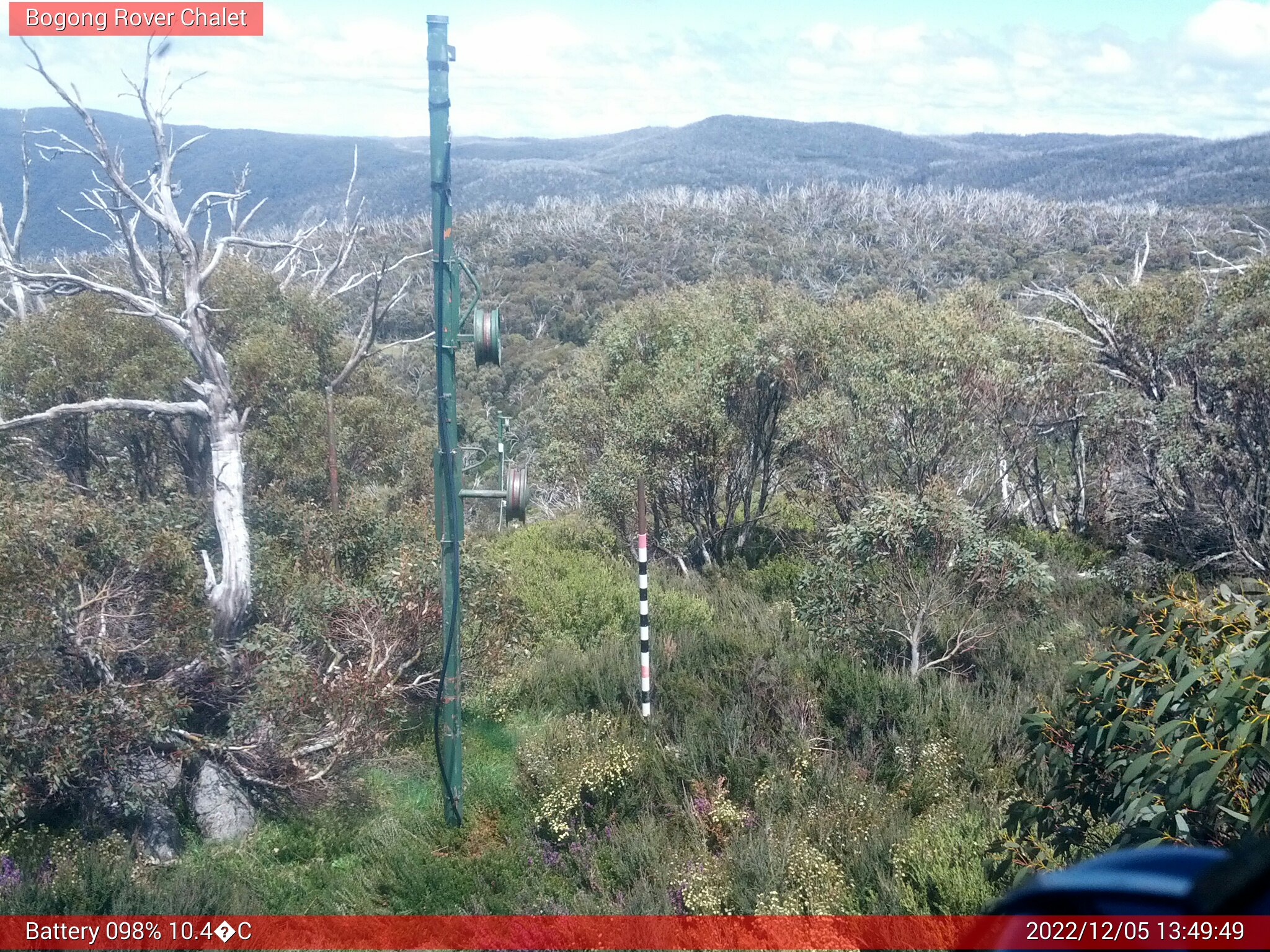 Bogong Web Cam 1:49pm Monday 5th of December 2022