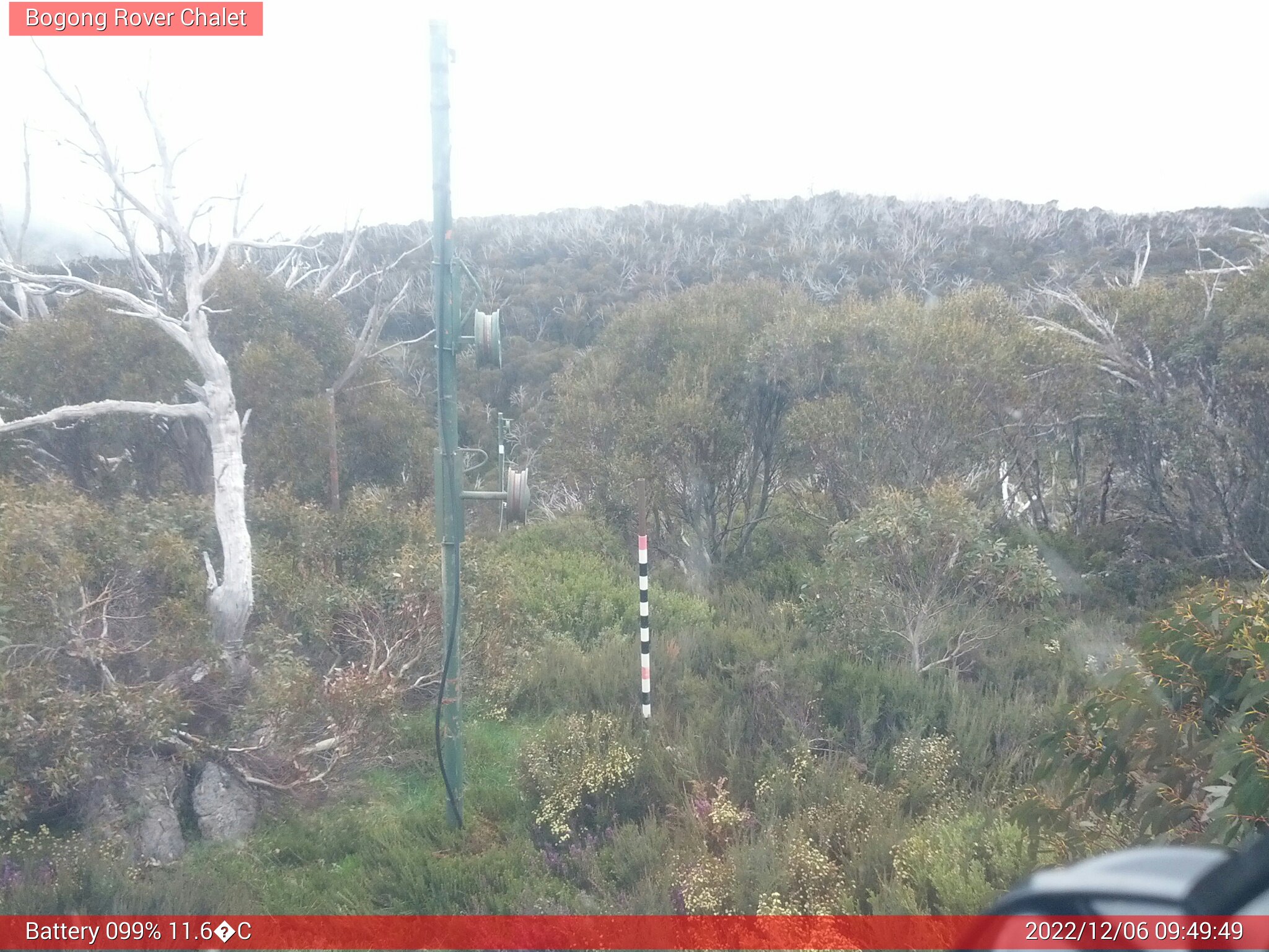 Bogong Web Cam 9:49am Tuesday 6th of December 2022