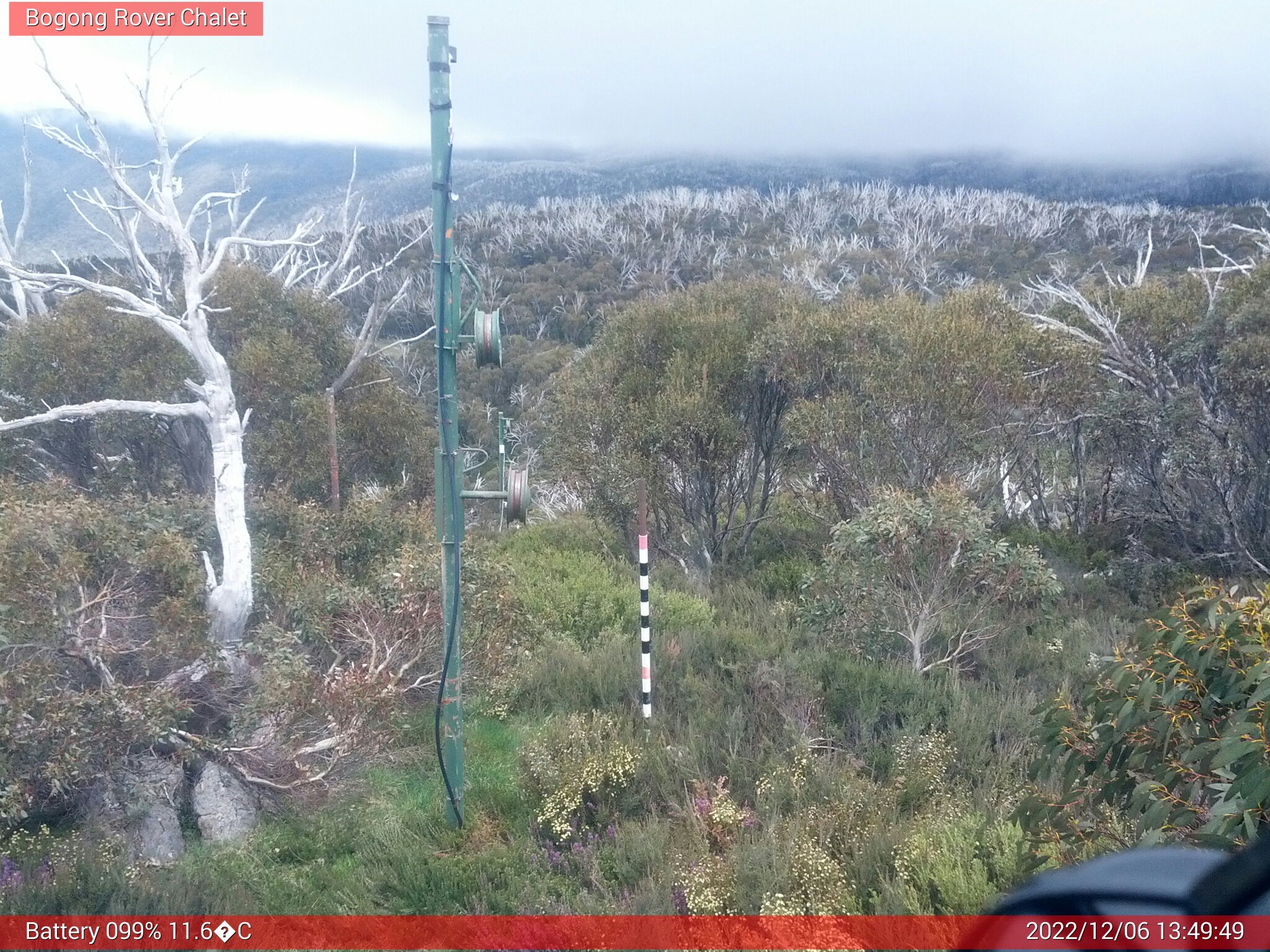 Bogong Web Cam 1:49pm Tuesday 6th of December 2022