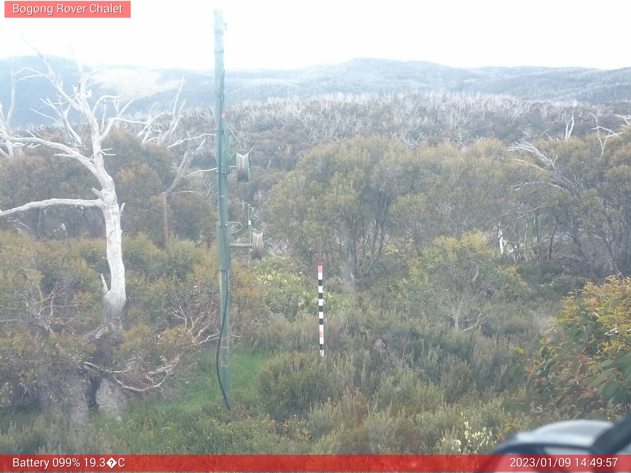 Bogong Web Cam 2:49pm Monday 9th of January 2023