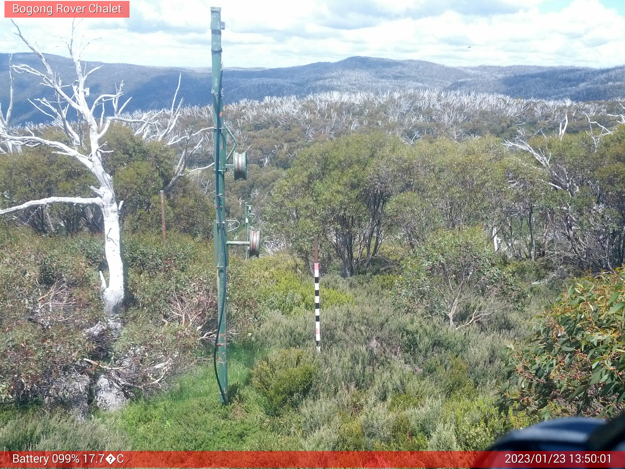 Bogong Web Cam 1:50pm Monday 23rd of January 2023