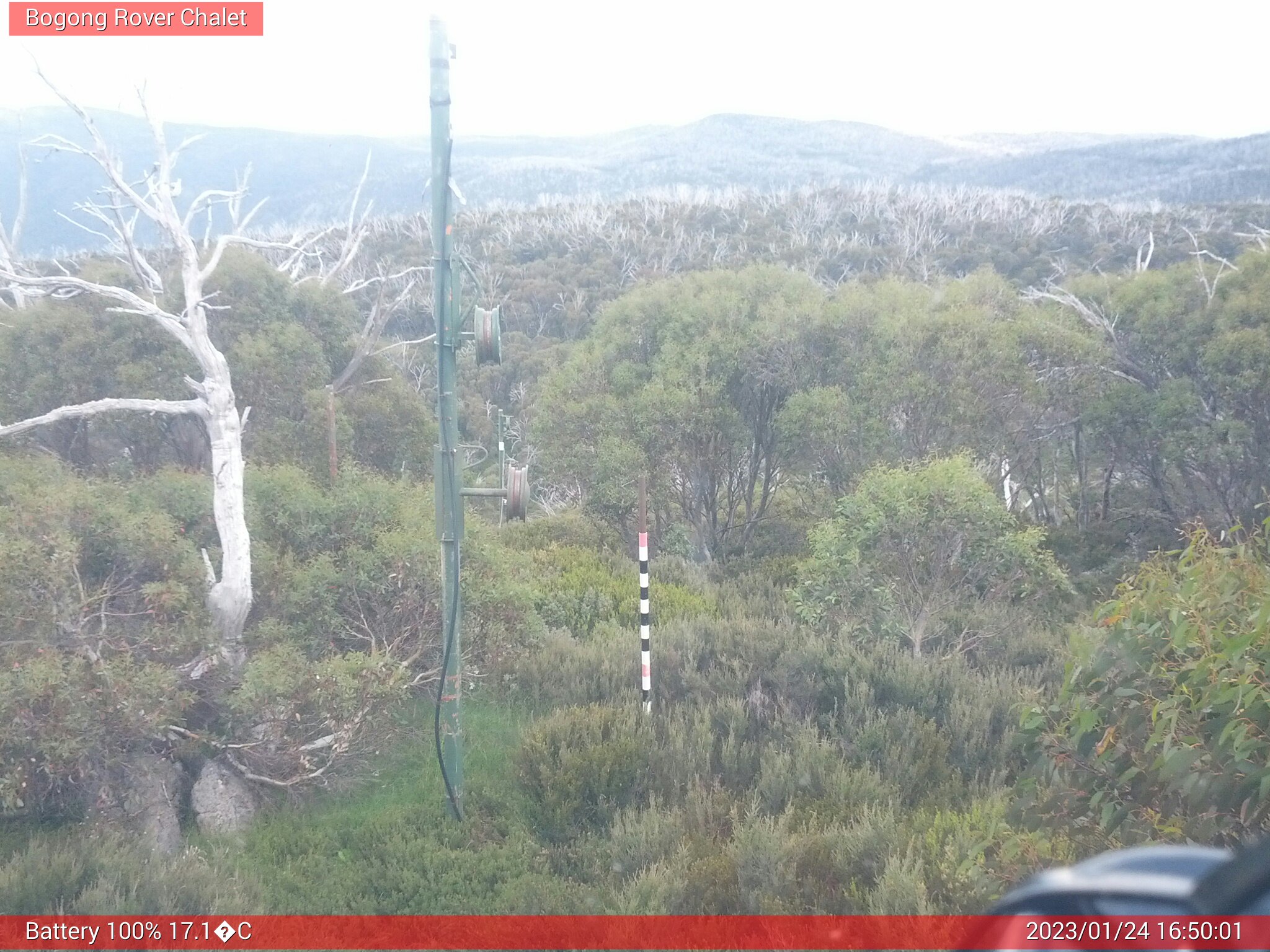 Bogong Web Cam 4:50pm Tuesday 24th of January 2023