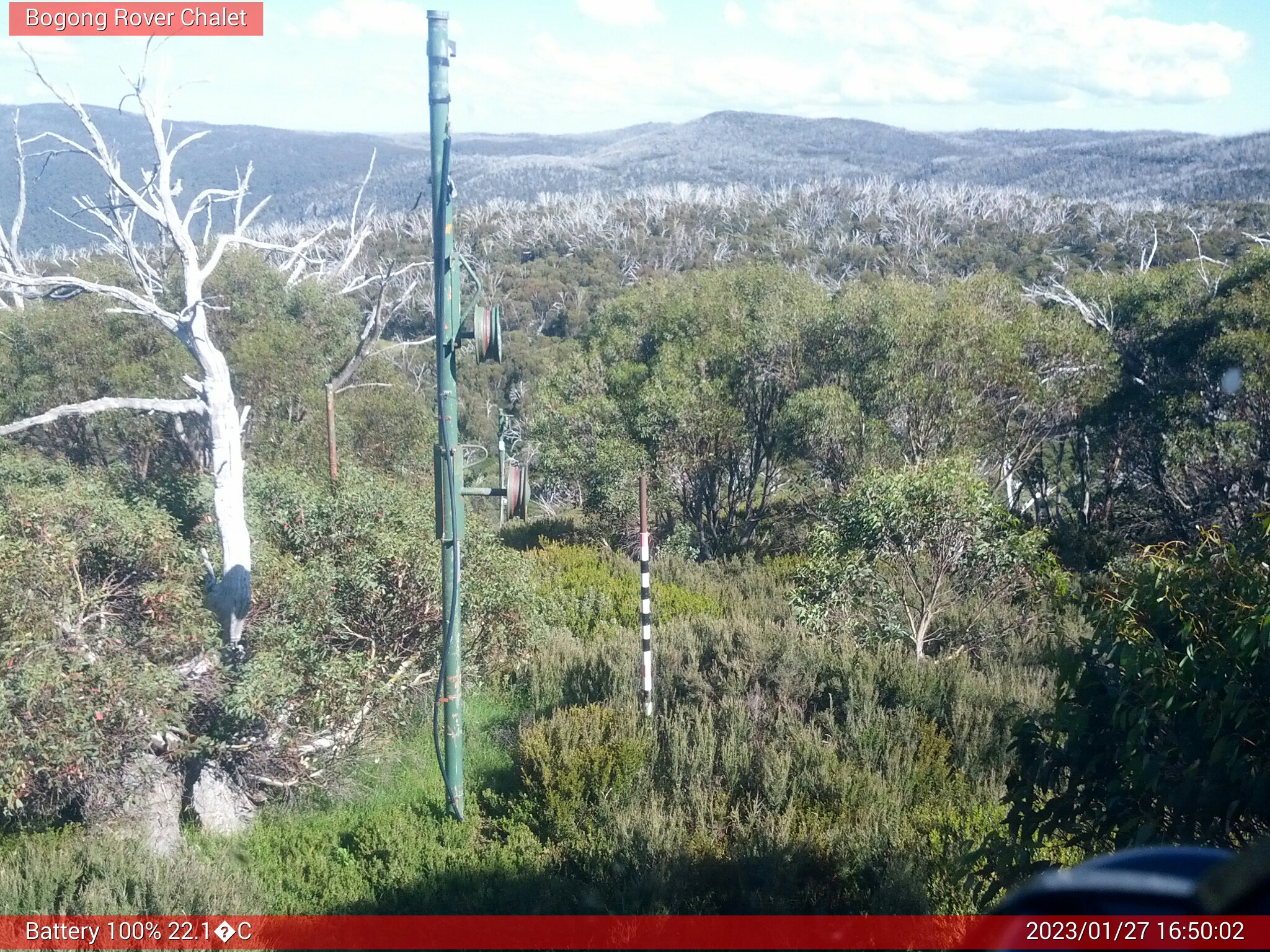 Bogong Web Cam 4:50pm Friday 27th of January 2023