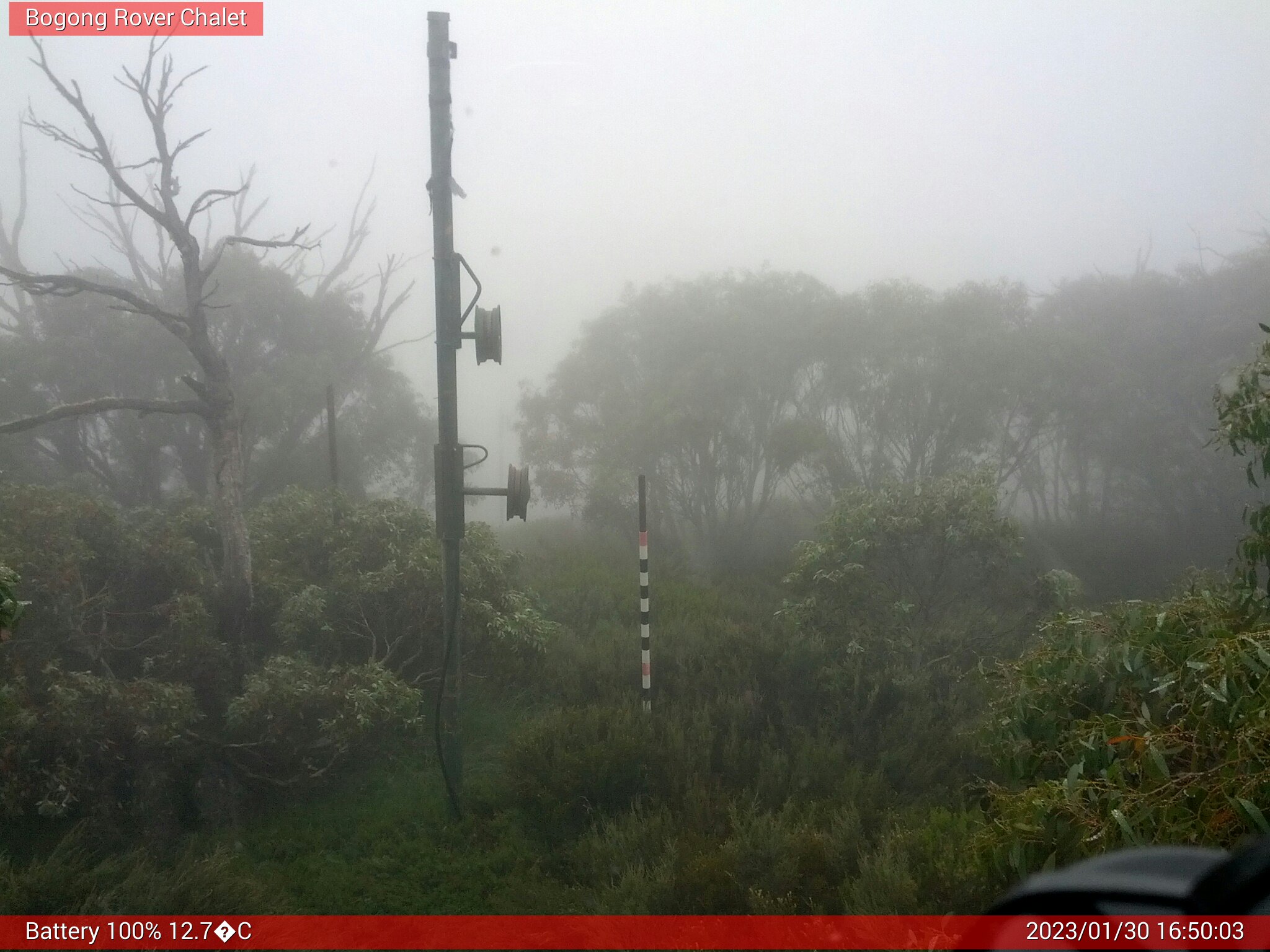 Bogong Web Cam 4:50pm Monday 30th of January 2023