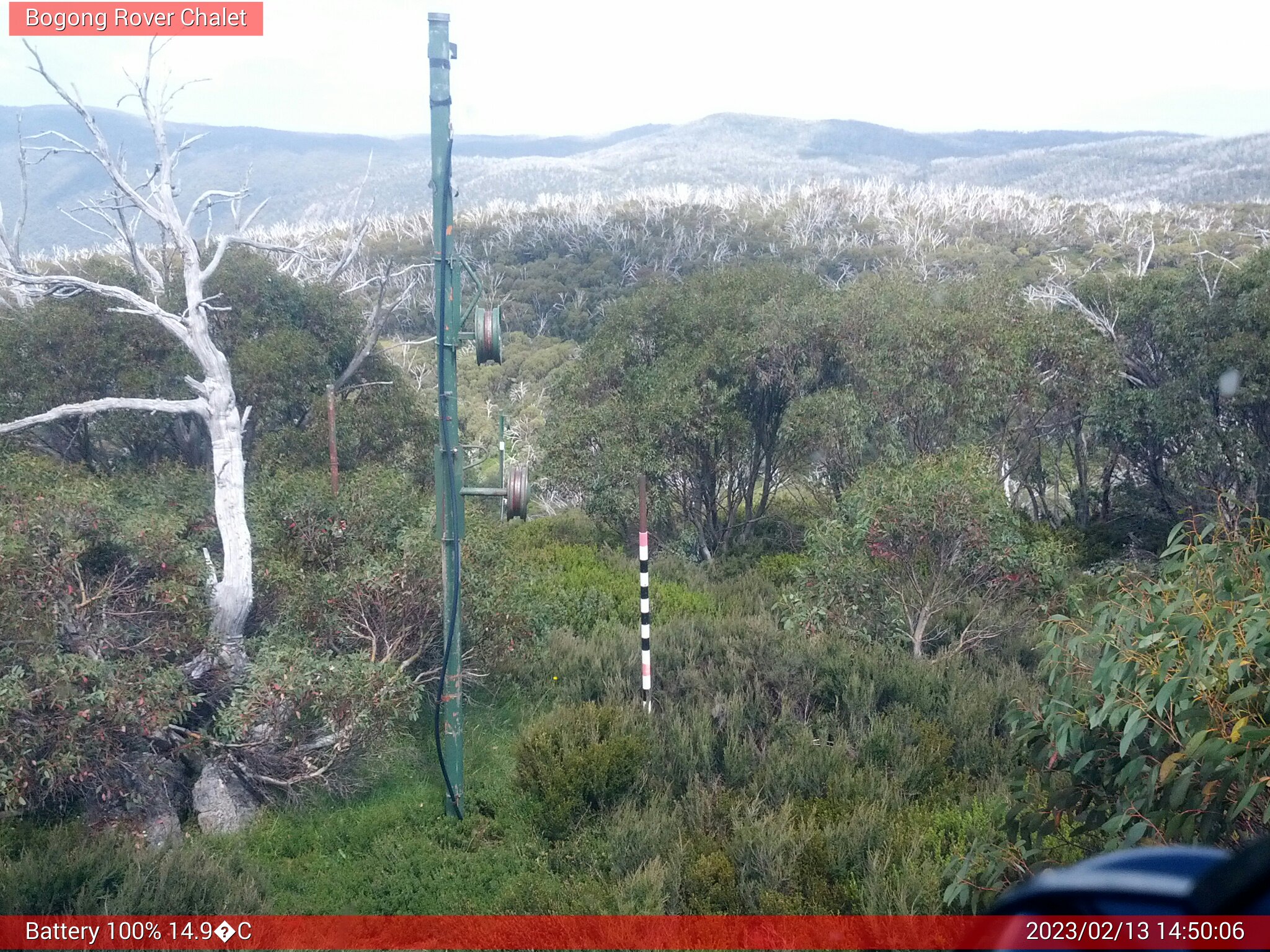 Bogong Web Cam 2:50pm Monday 13th of February 2023