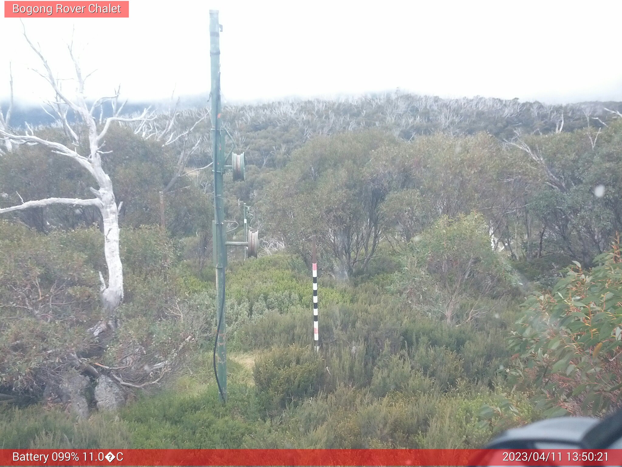 Bogong Web Cam 1:50pm Tuesday 11th of April 2023