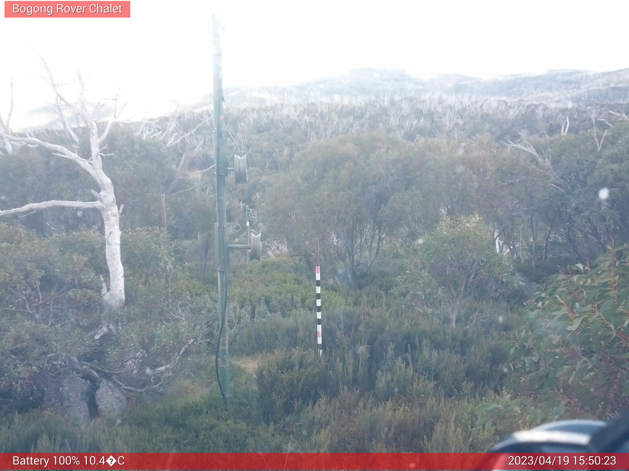 Bogong Web Cam 3:50pm Wednesday 19th of April 2023