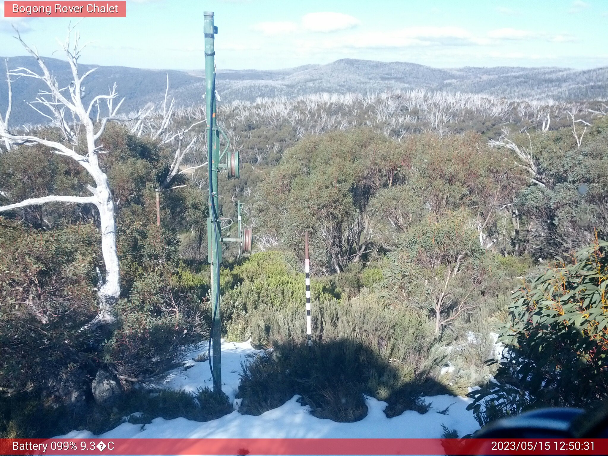 Bogong Web Cam 12:50pm Monday 15th of May 2023