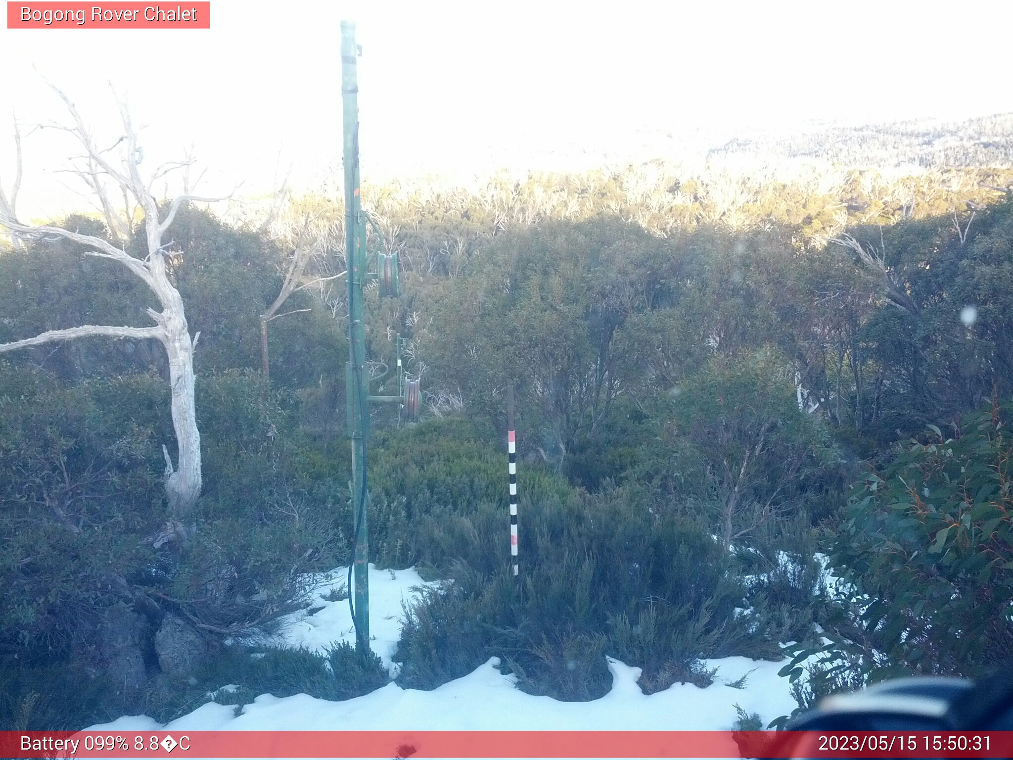 Bogong Web Cam 3:50pm Monday 15th of May 2023