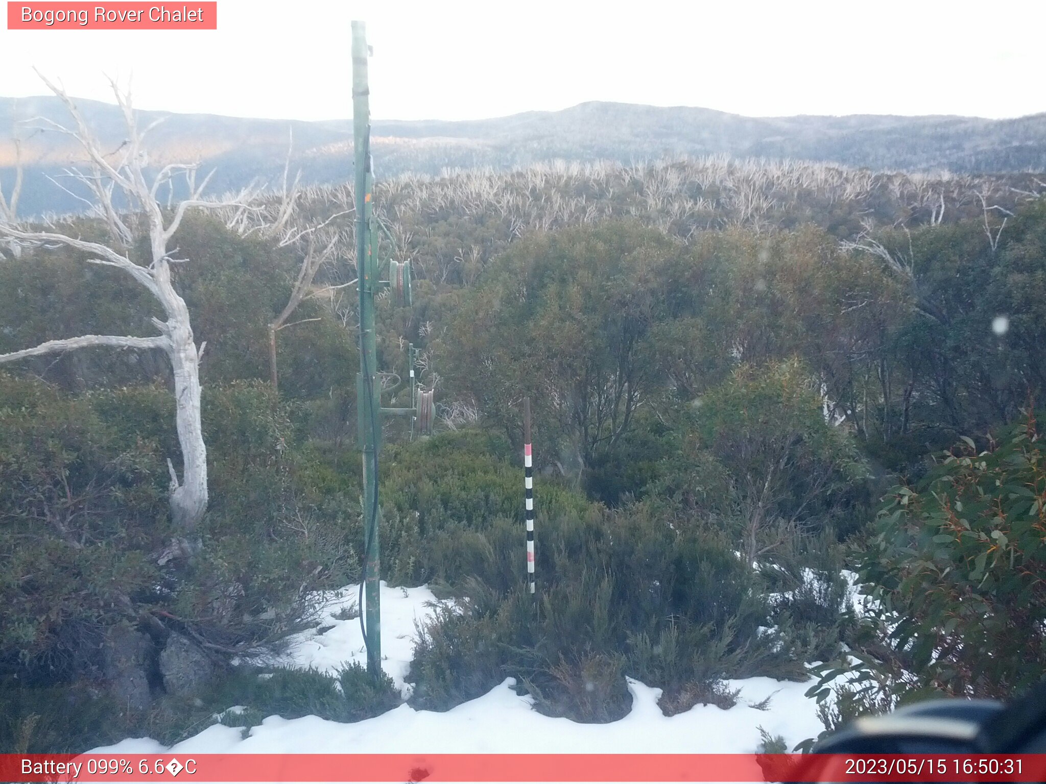 Bogong Web Cam 4:50pm Monday 15th of May 2023