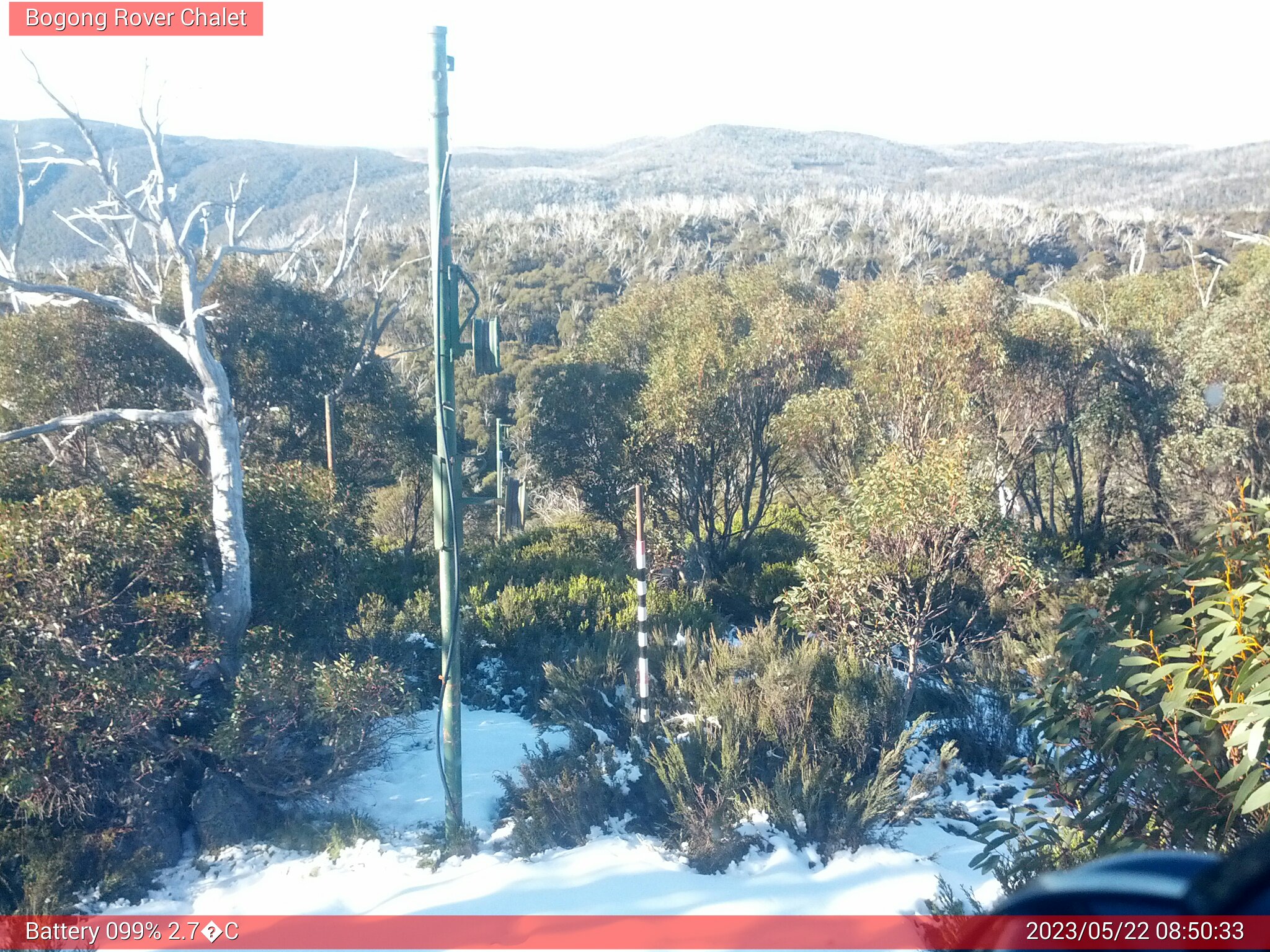 Bogong Web Cam 8:50am Monday 22nd of May 2023