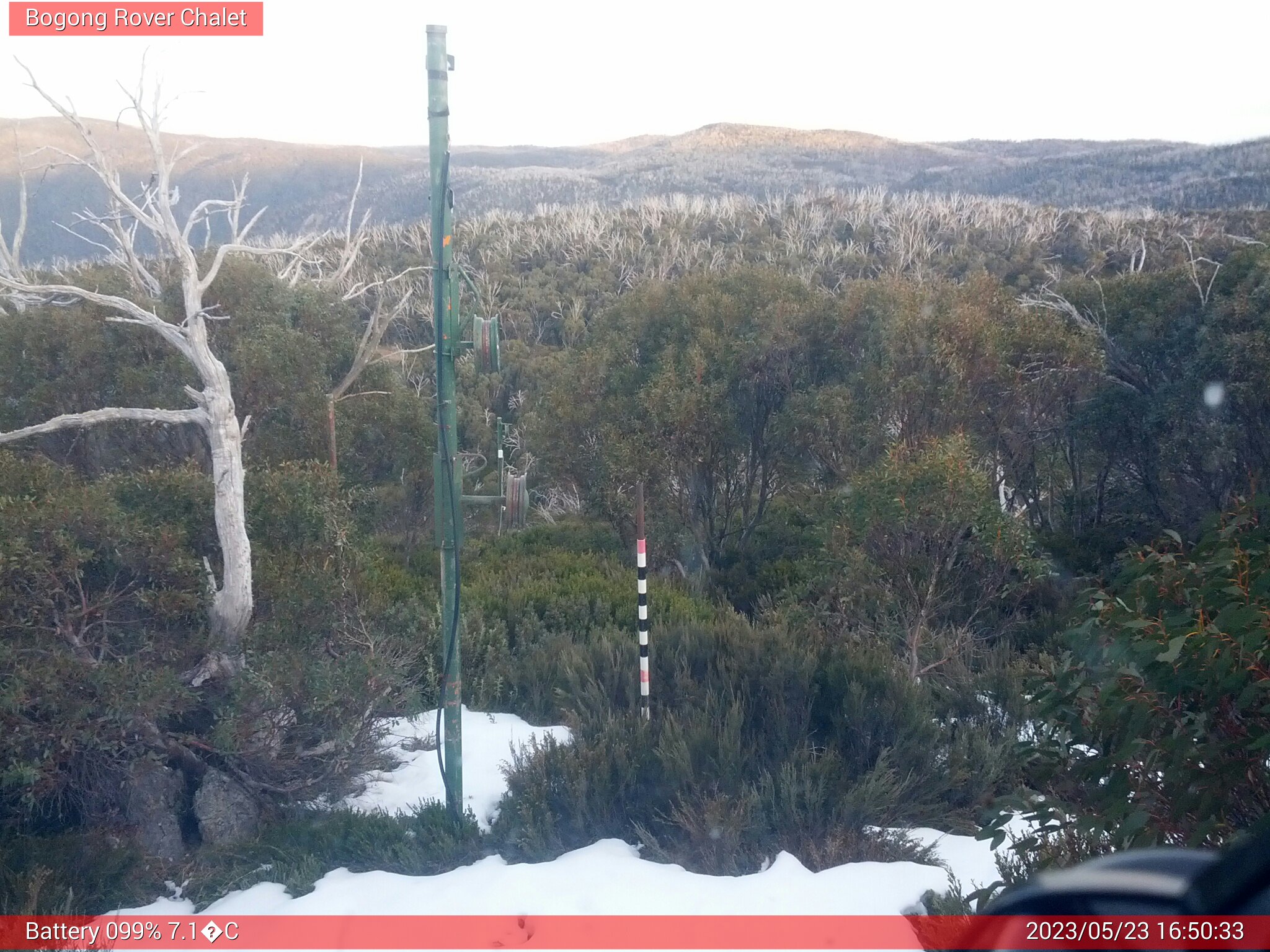 Bogong Web Cam 4:50pm Tuesday 23rd of May 2023