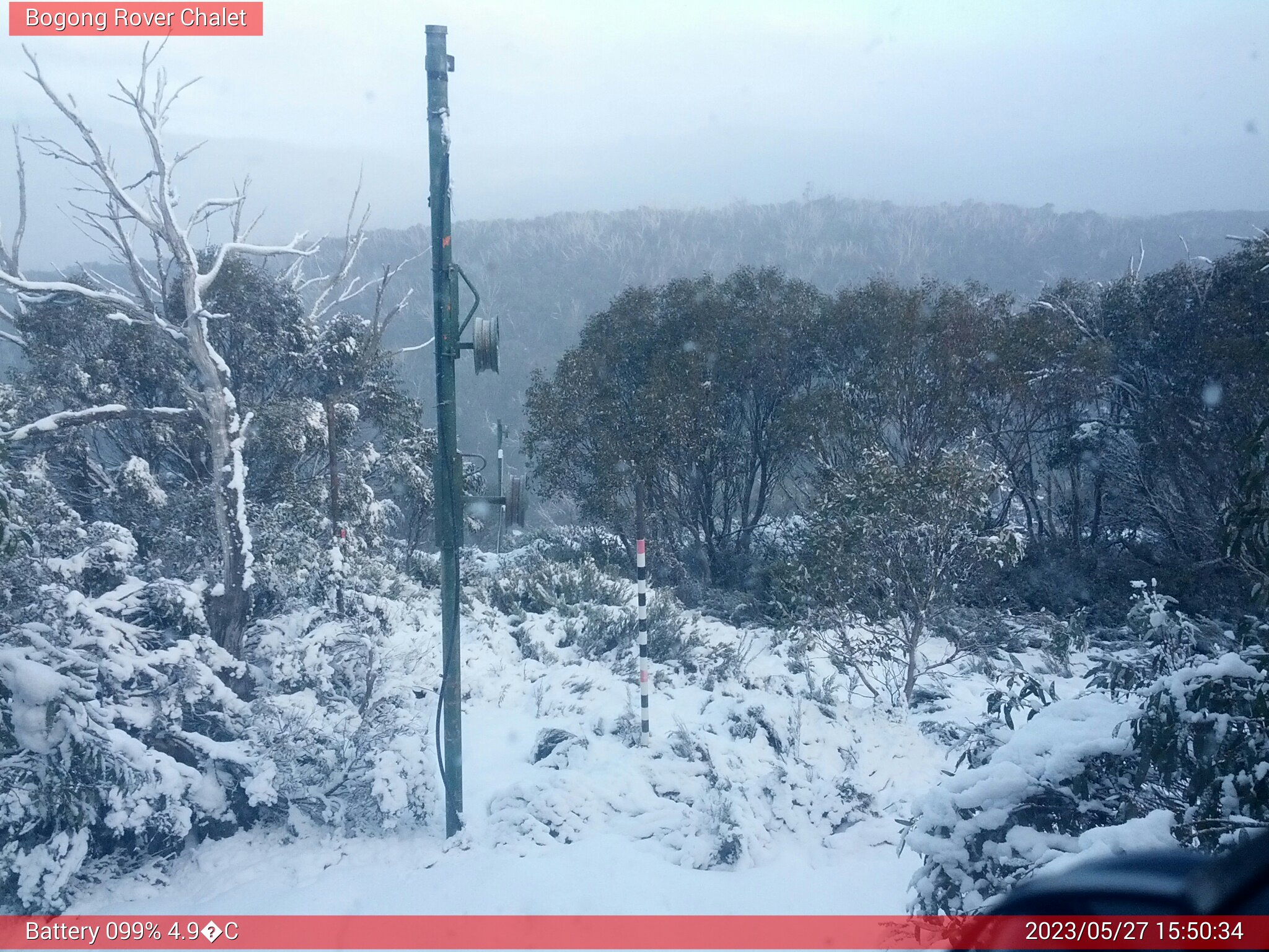 Bogong Web Cam 3:50pm Saturday 27th of May 2023