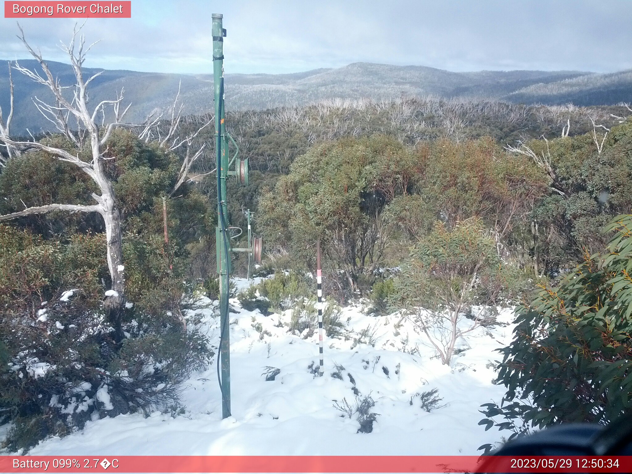 Bogong Web Cam 12:50pm Monday 29th of May 2023