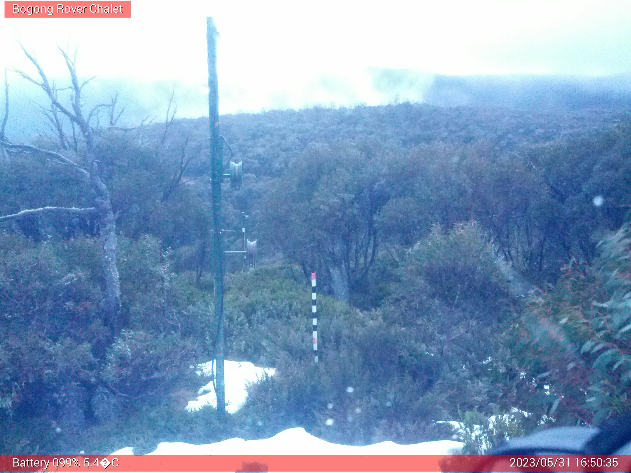 Bogong Web Cam 4:50pm Wednesday 31st of May 2023