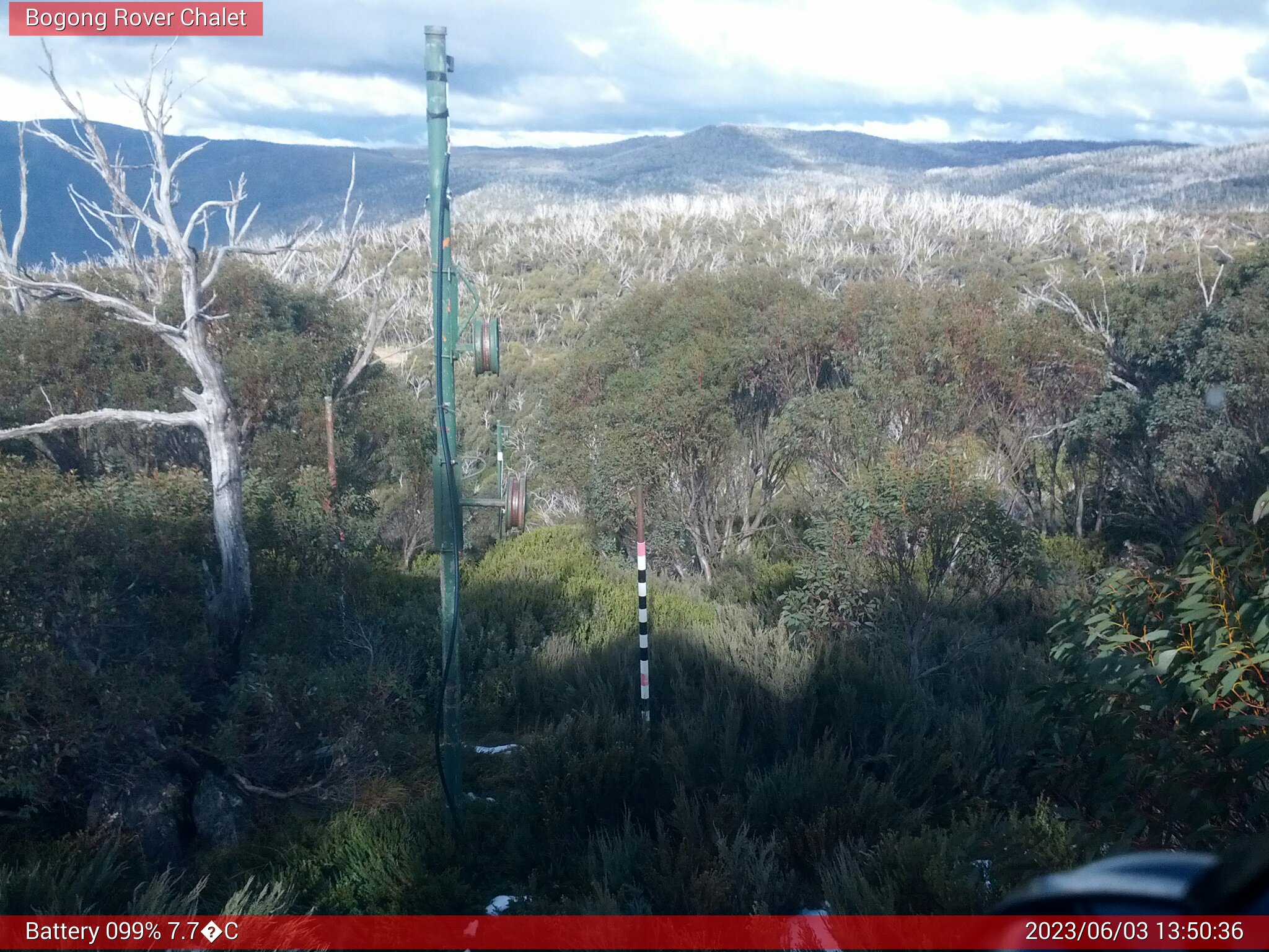 Bogong Web Cam 1:50pm Saturday 3rd of June 2023