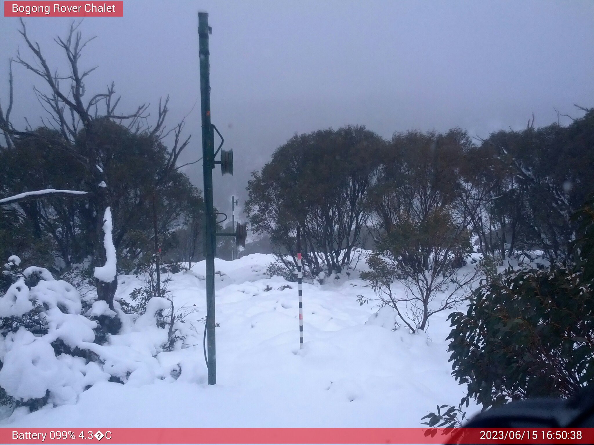 Bogong Web Cam 4:50pm Thursday 15th of June 2023