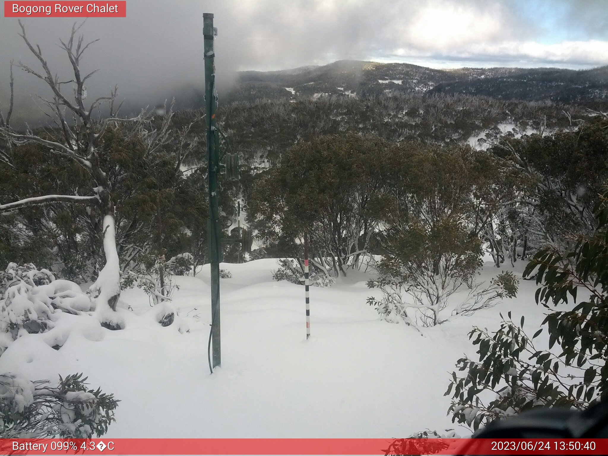 Bogong Web Cam 1:50pm Saturday 24th of June 2023