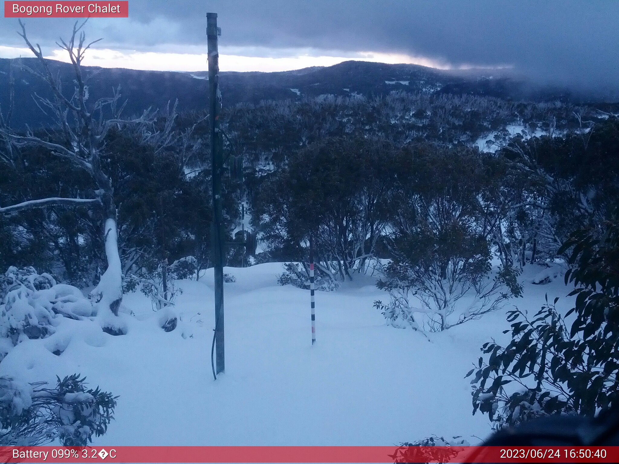 Bogong Web Cam 4:50pm Saturday 24th of June 2023