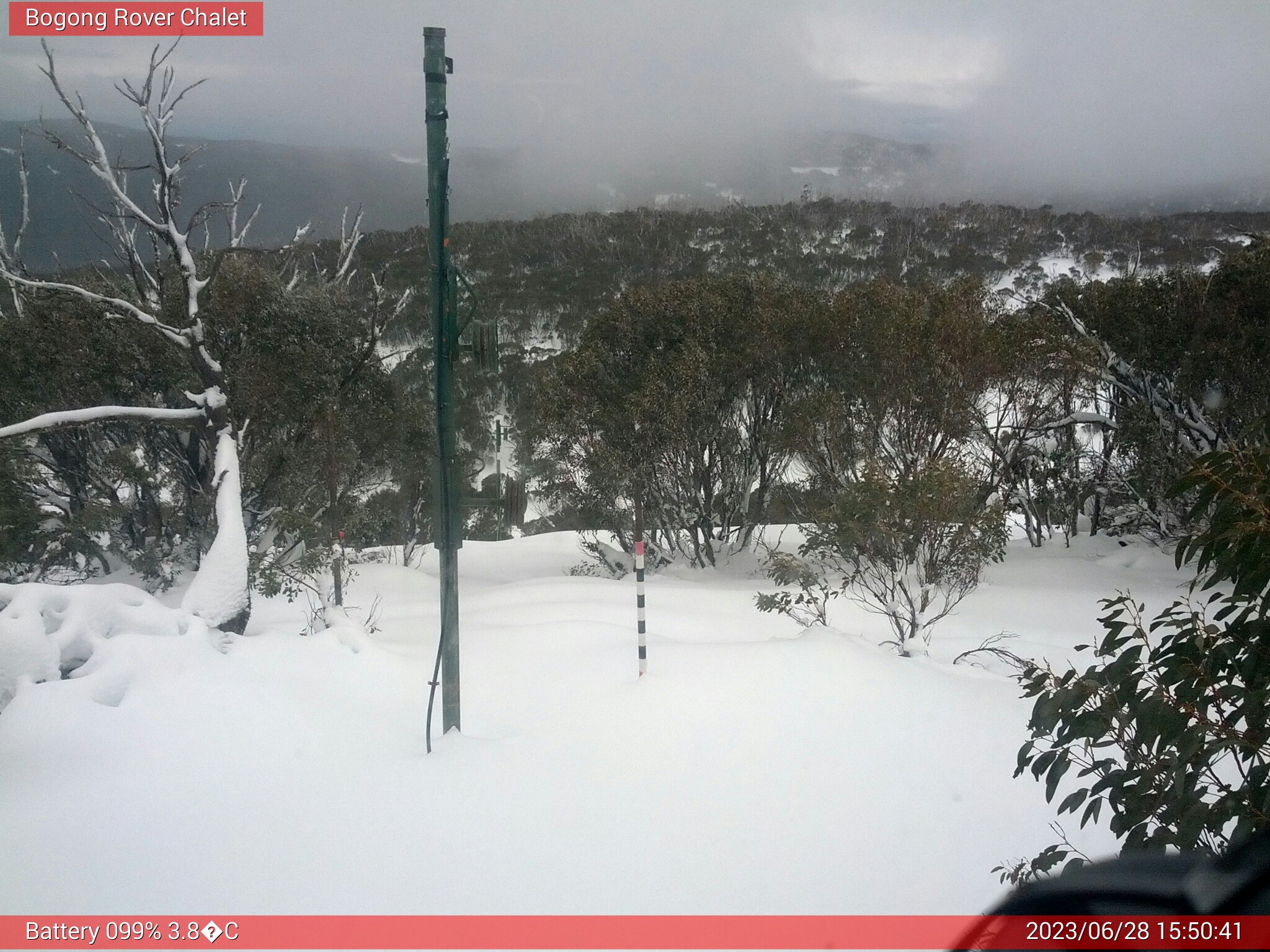 Bogong Web Cam 3:50pm Wednesday 28th of June 2023