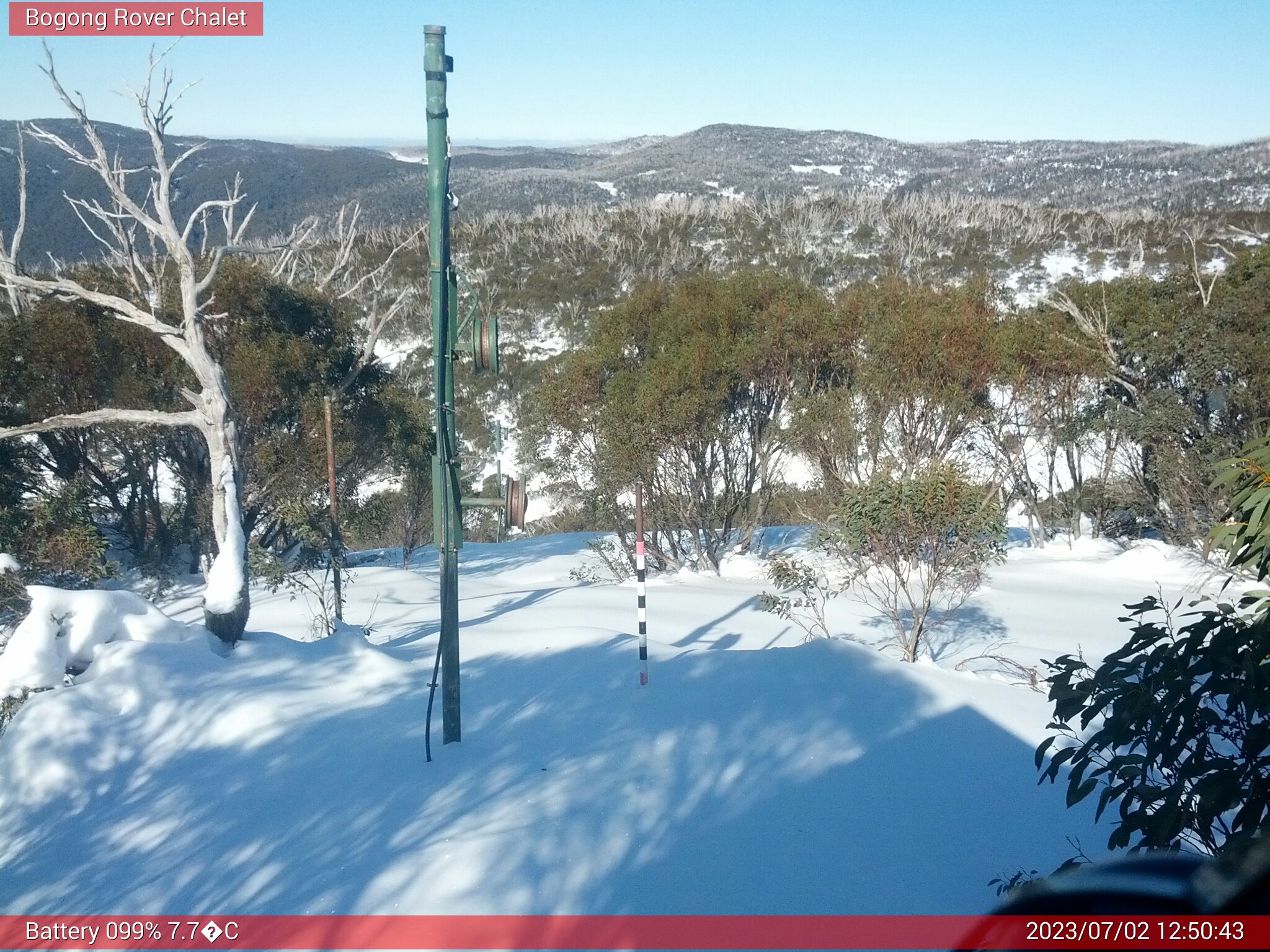 Bogong Web Cam 12:50pm Sunday 2nd of July 2023