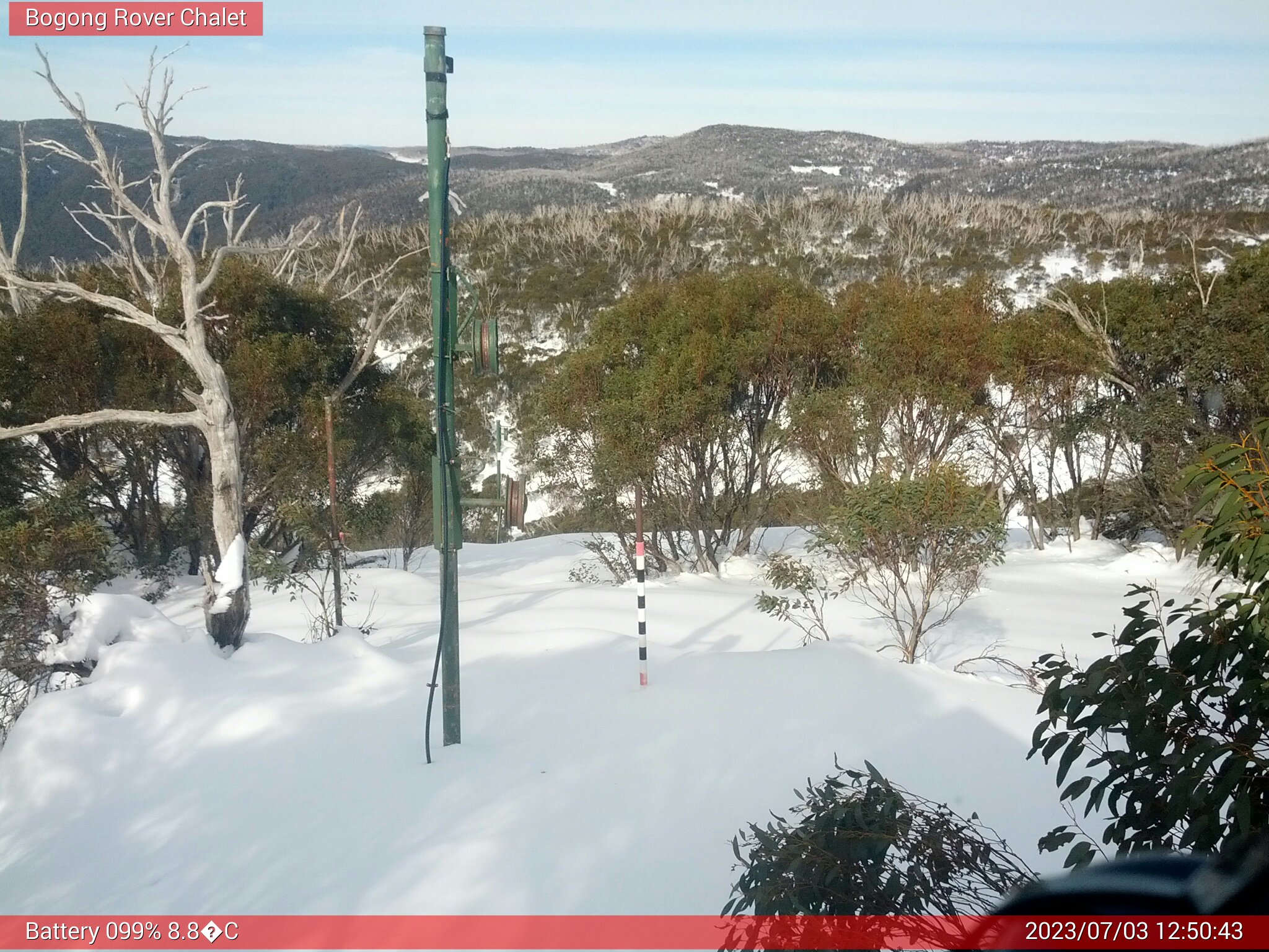 Bogong Web Cam 12:50pm Monday 3rd of July 2023