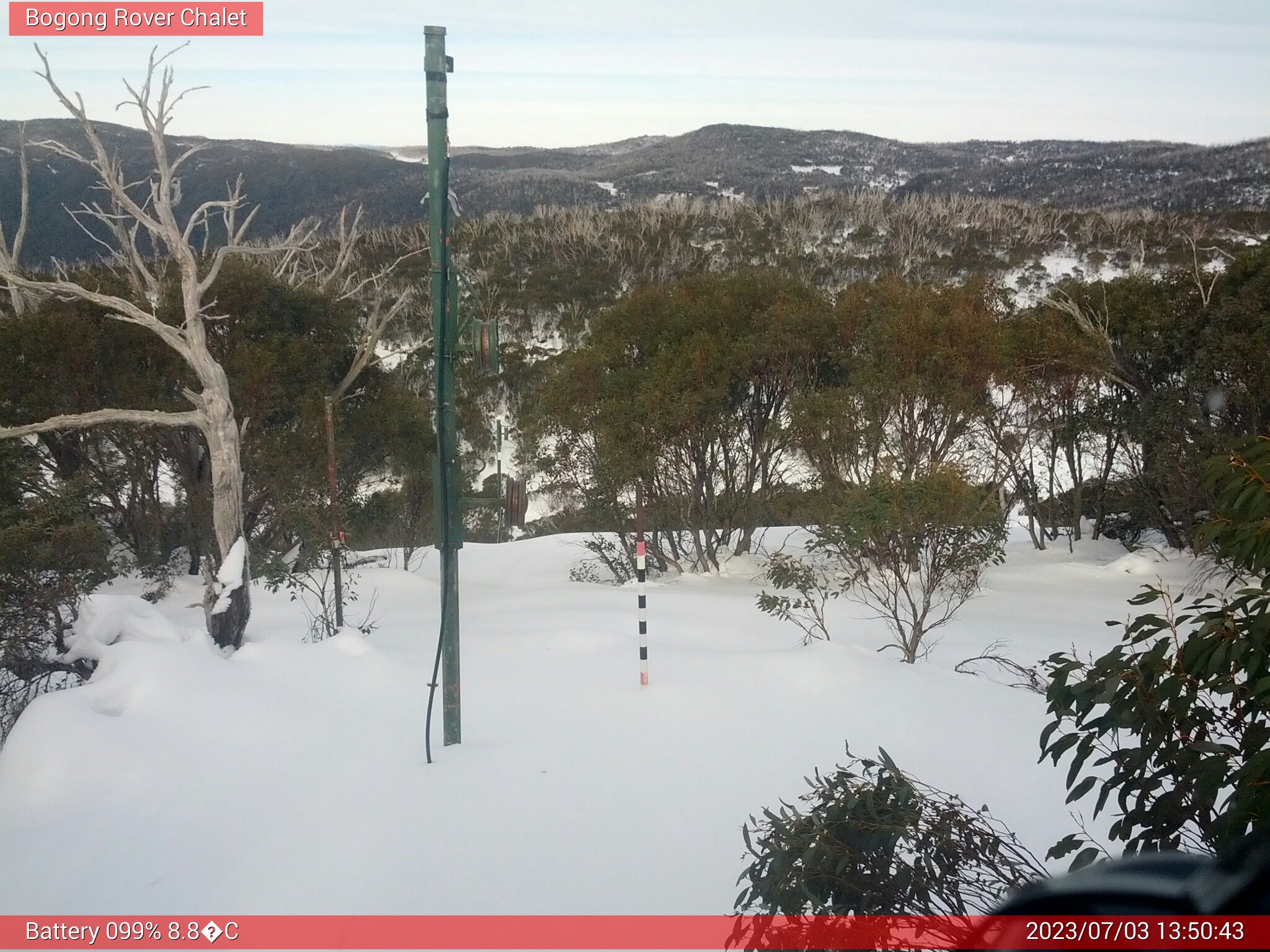 Bogong Web Cam 1:50pm Monday 3rd of July 2023