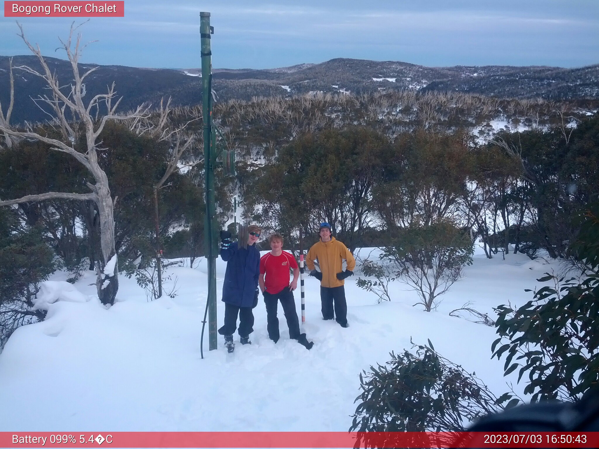 Bogong Web Cam 4:50pm Monday 3rd of July 2023