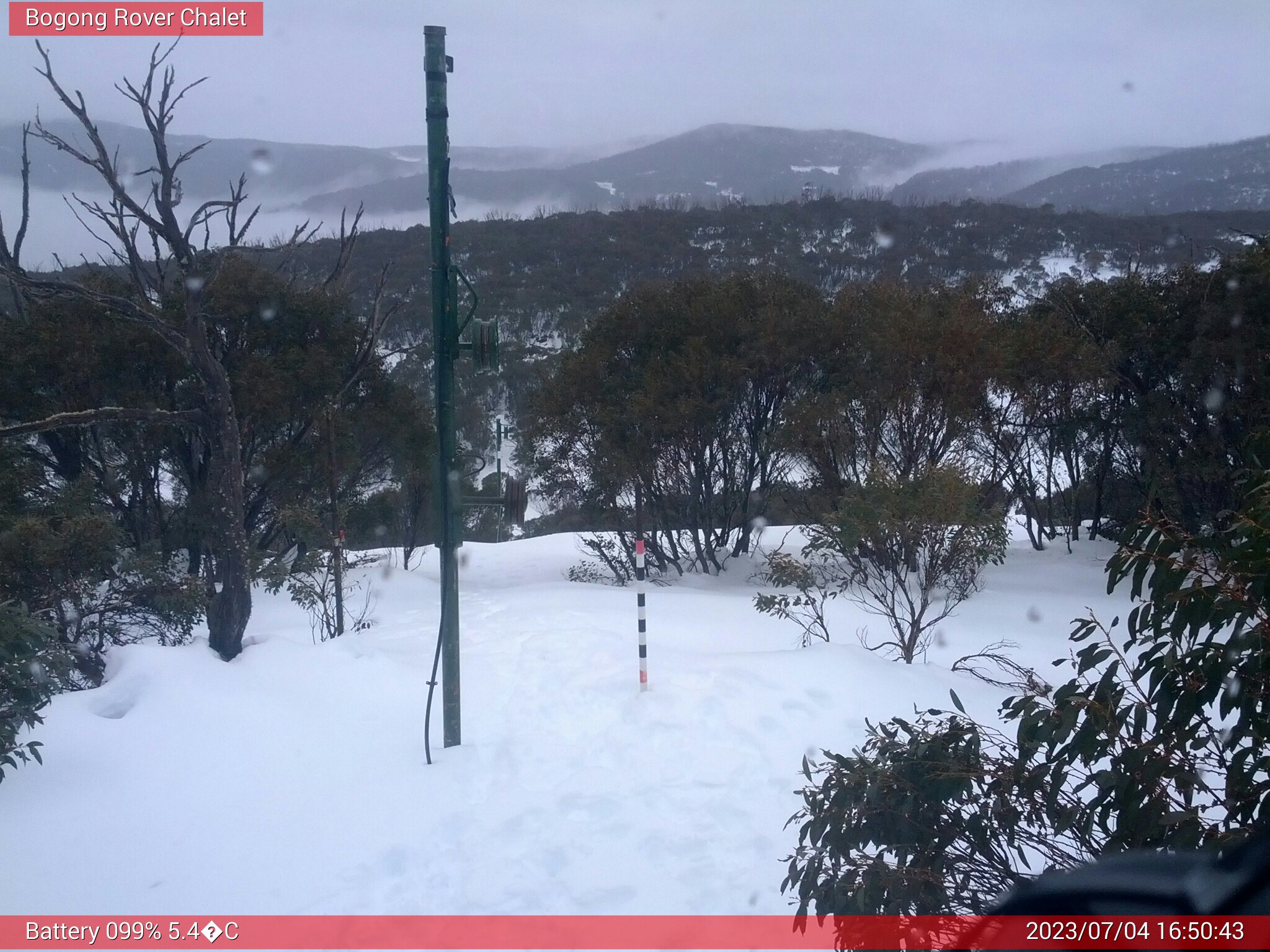 Bogong Web Cam 4:50pm Tuesday 4th of July 2023