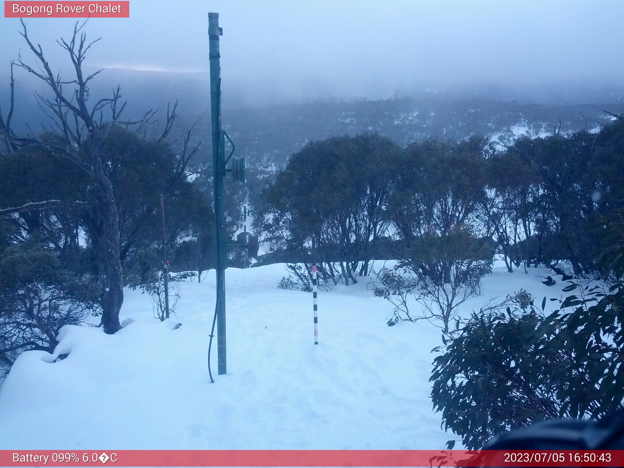 Bogong Web Cam 4:50pm Wednesday 5th of July 2023