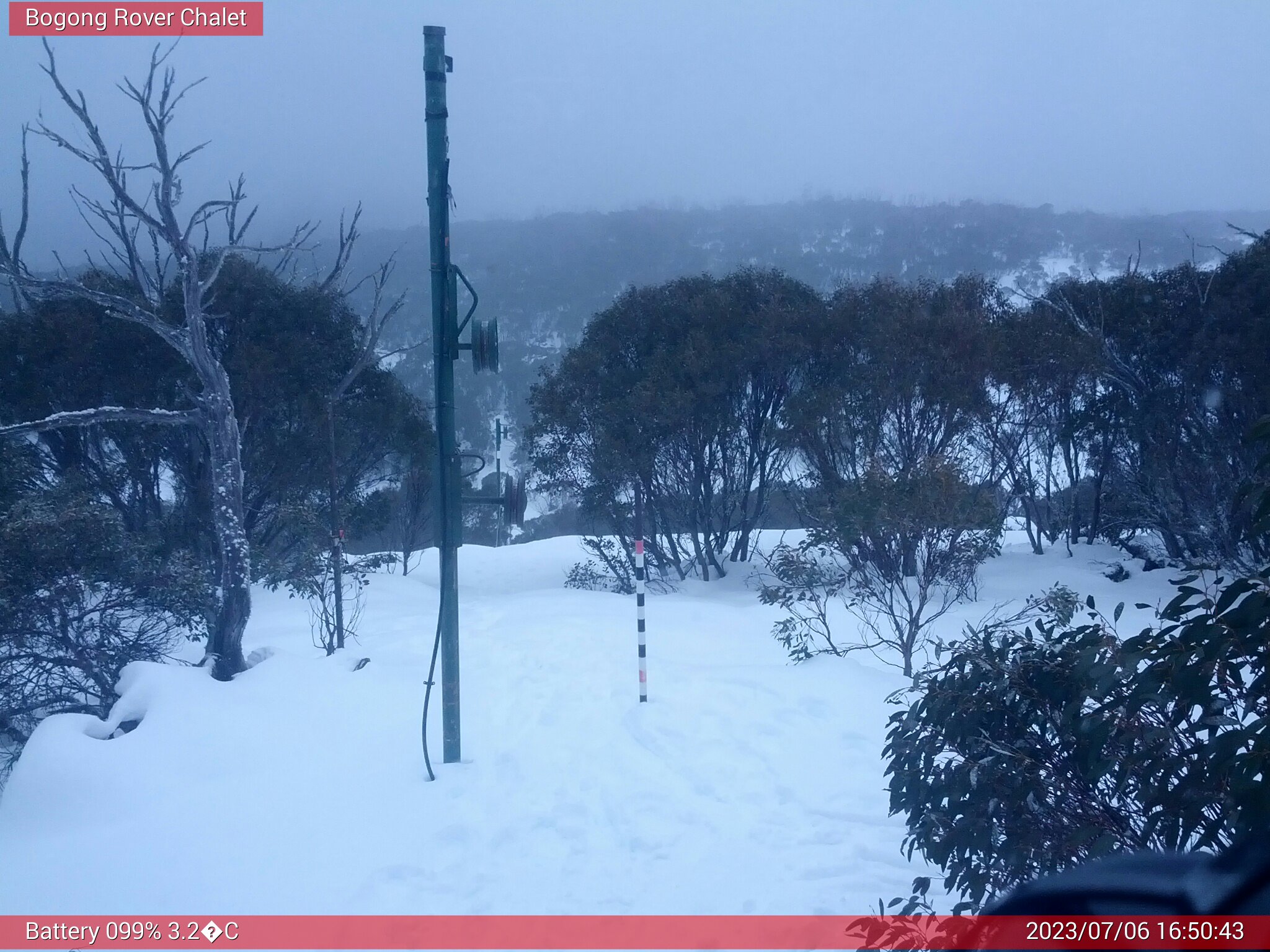 Bogong Web Cam 4:50pm Thursday 6th of July 2023