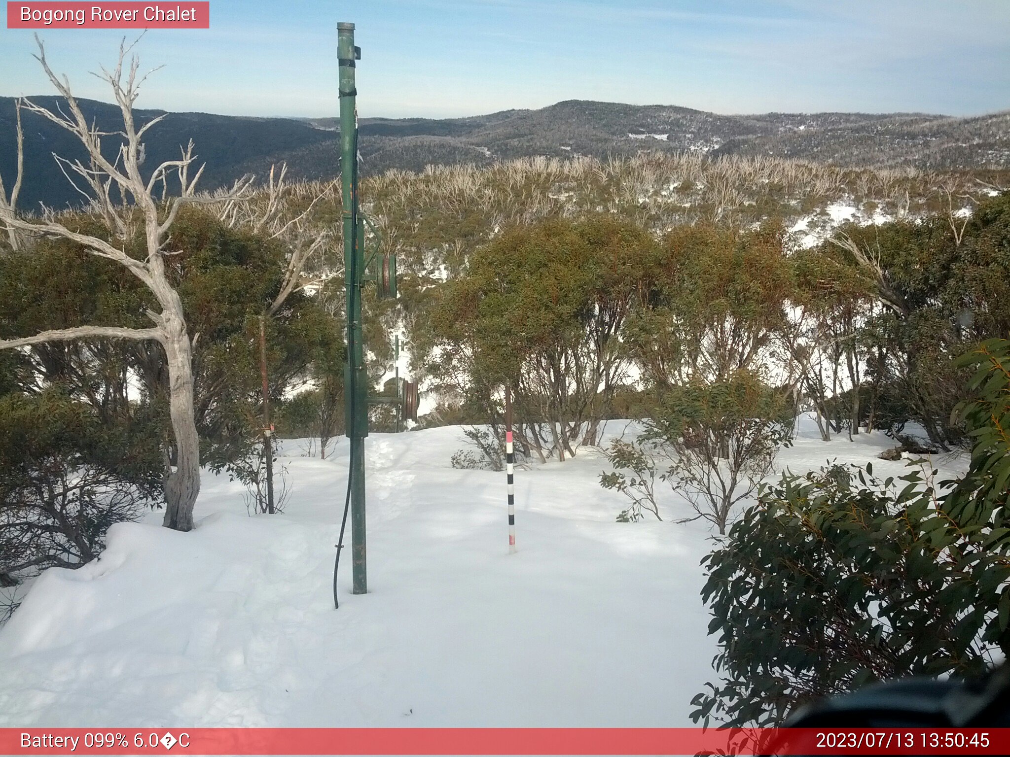 Bogong Web Cam 1:50pm Thursday 13th of July 2023