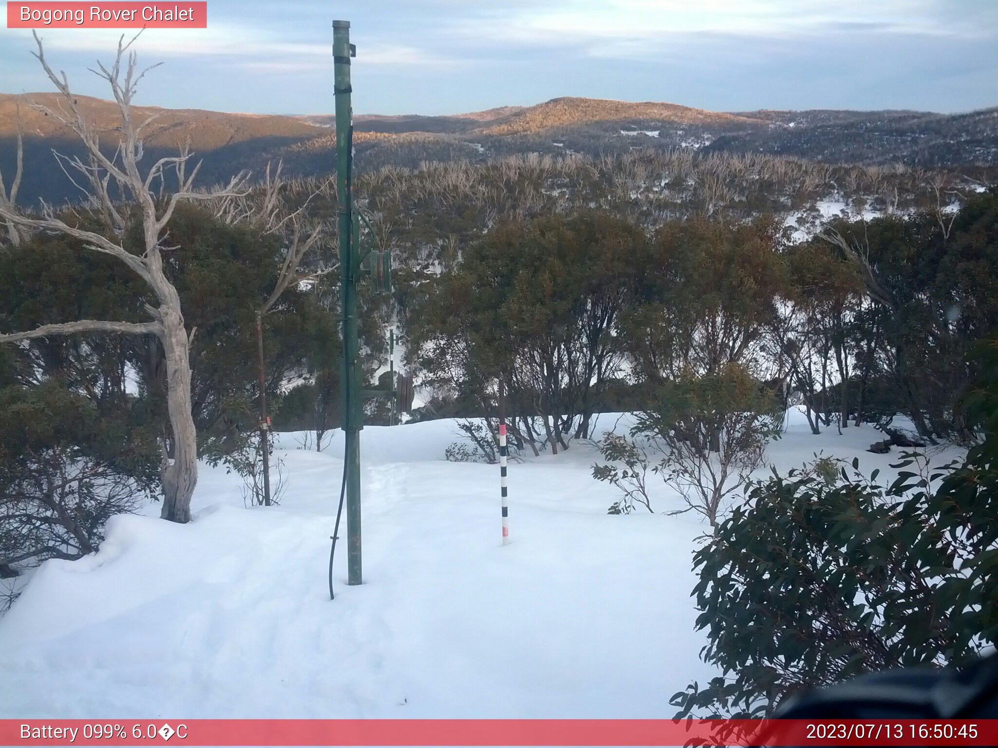 Bogong Web Cam 4:50pm Thursday 13th of July 2023