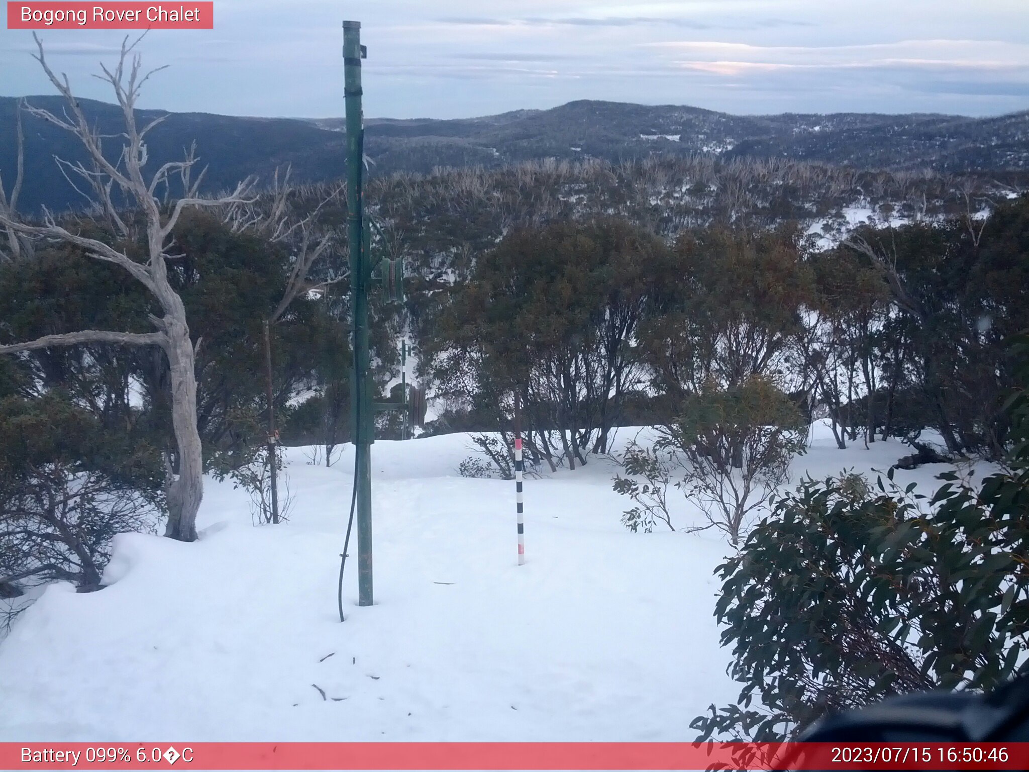 Bogong Web Cam 4:50pm Saturday 15th of July 2023