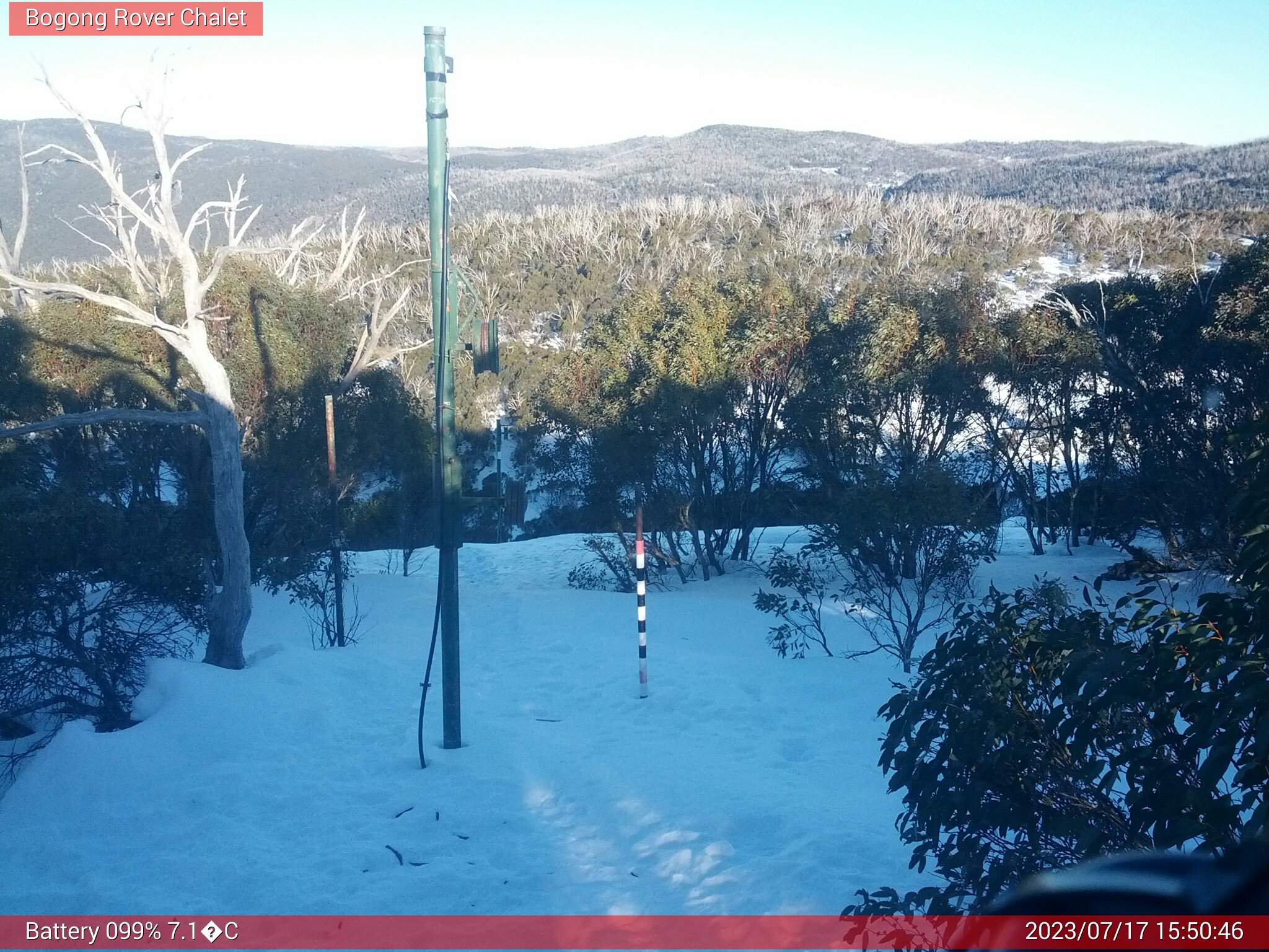 Bogong Web Cam 3:50pm Monday 17th of July 2023