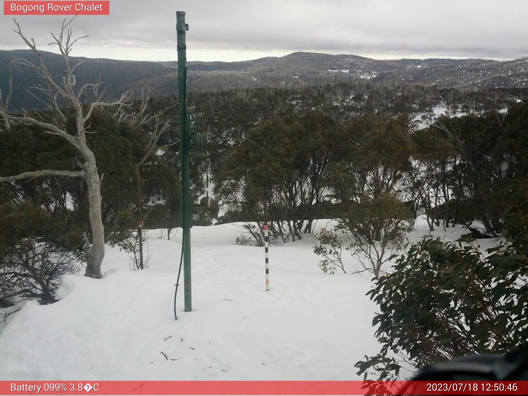 Bogong Web Cam 12:50pm Tuesday 18th of July 2023