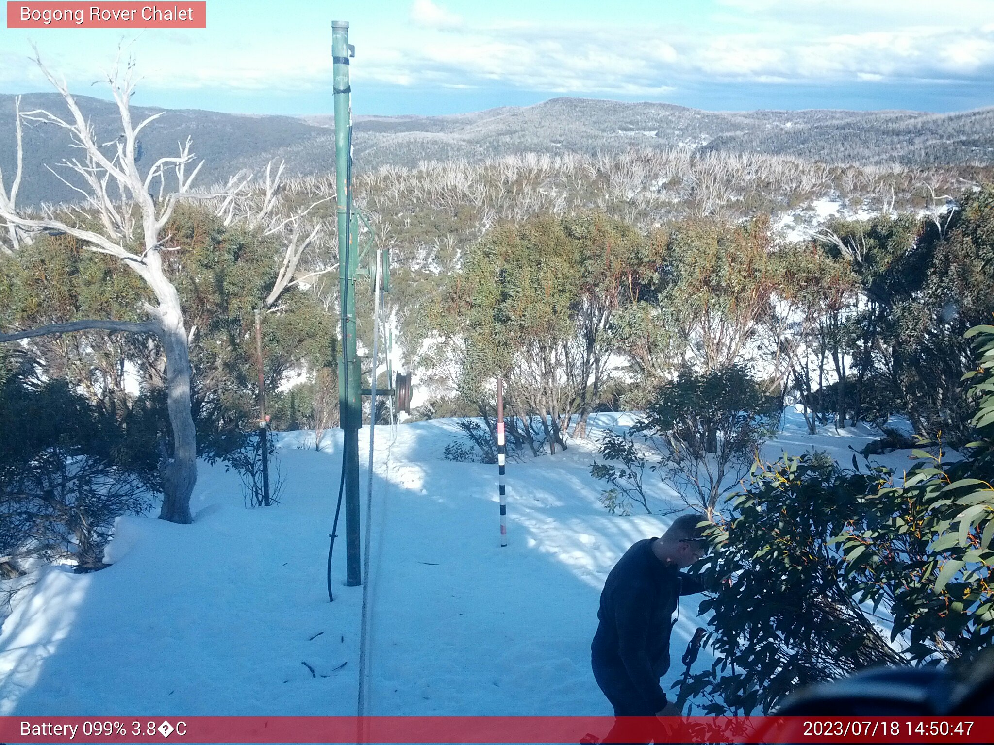 Bogong Web Cam 2:50pm Tuesday 18th of July 2023