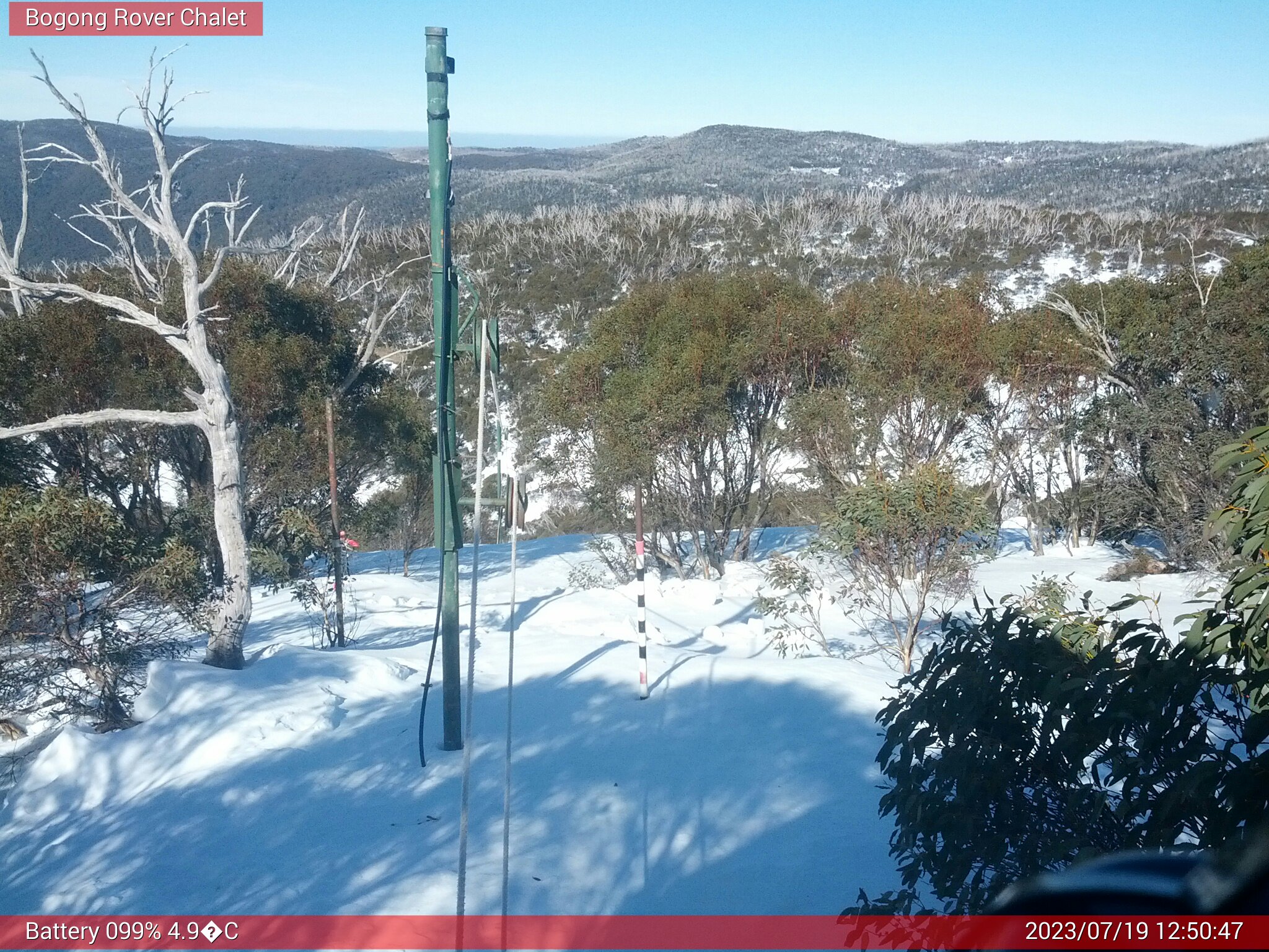 Bogong Web Cam 12:50pm Wednesday 19th of July 2023