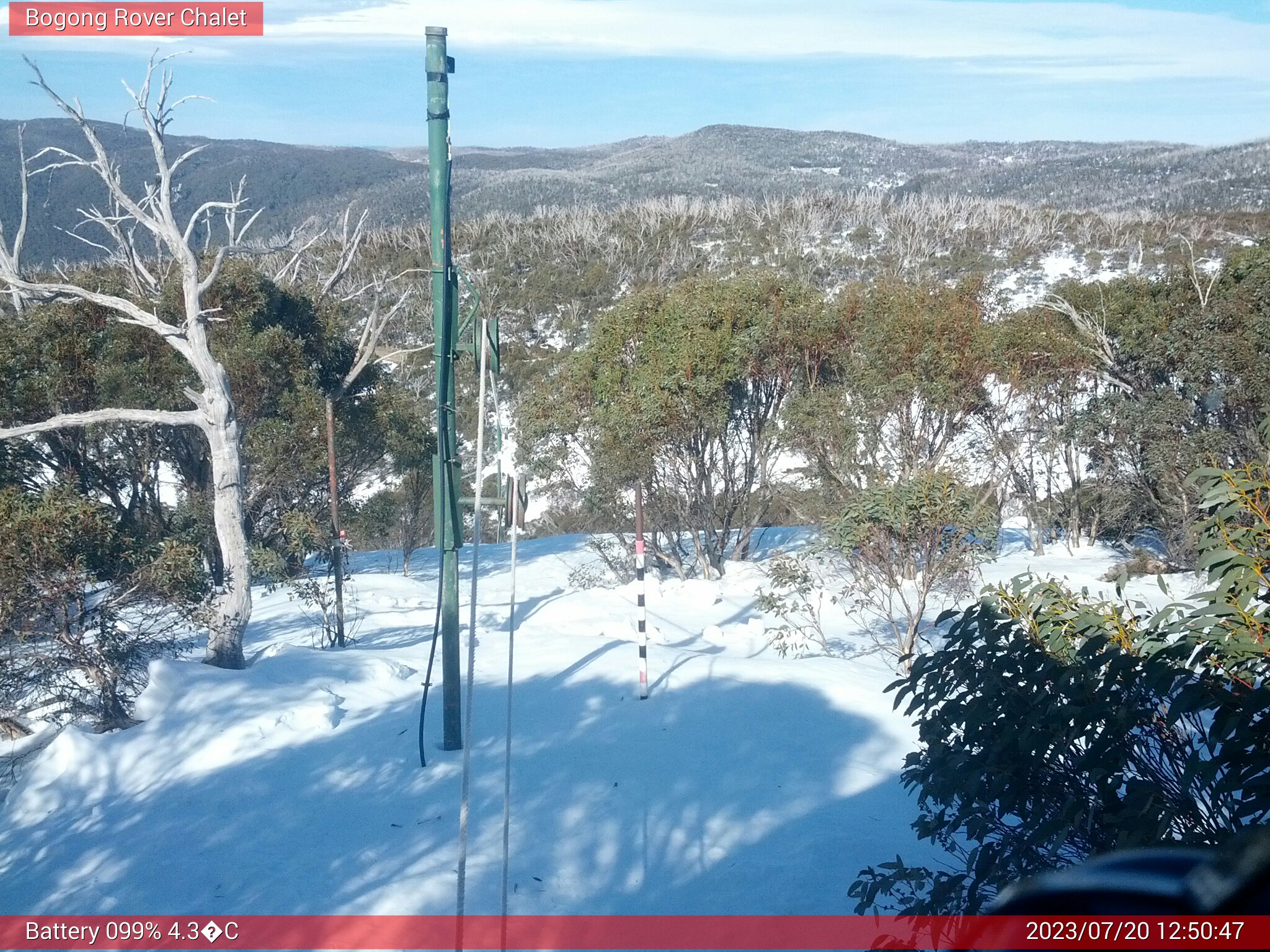 Bogong Web Cam 12:50pm Thursday 20th of July 2023