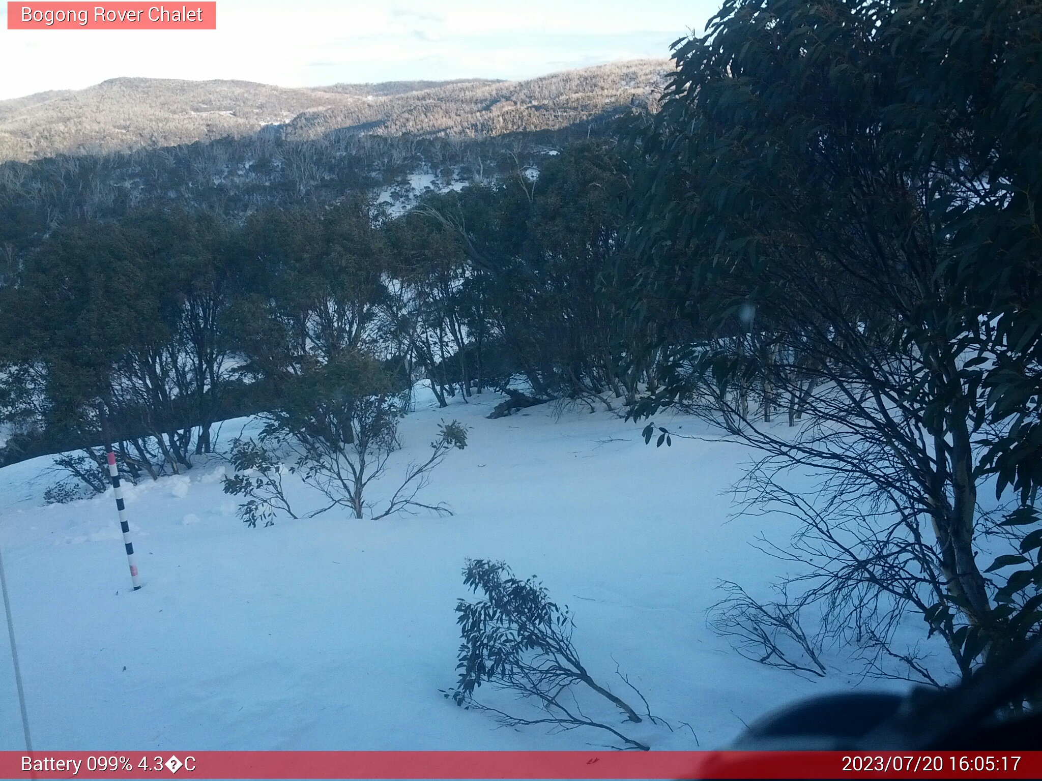 Bogong Web Cam 4:05pm Thursday 20th of July 2023