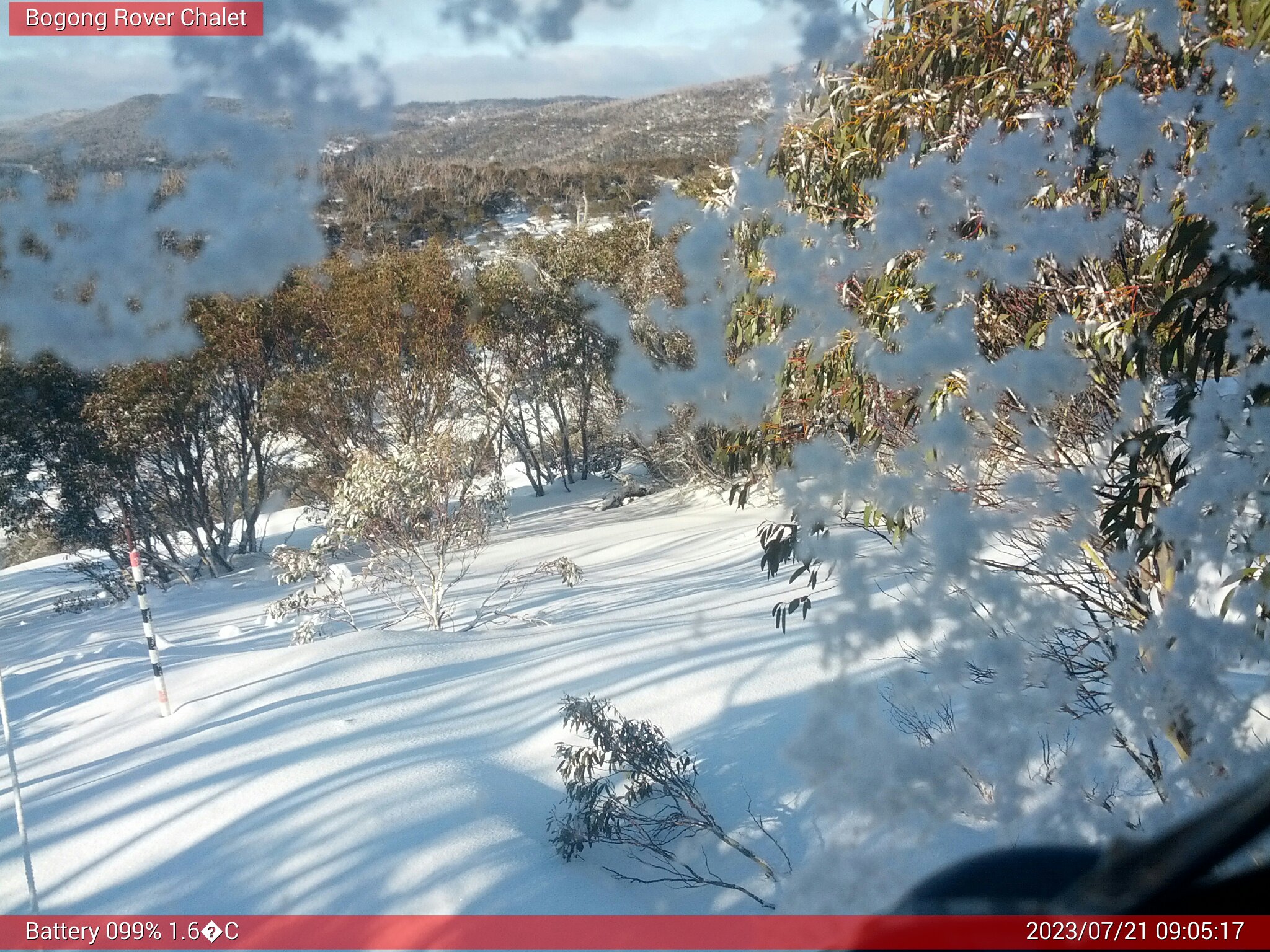 Bogong Web Cam 9:05am Friday 21st of July 2023