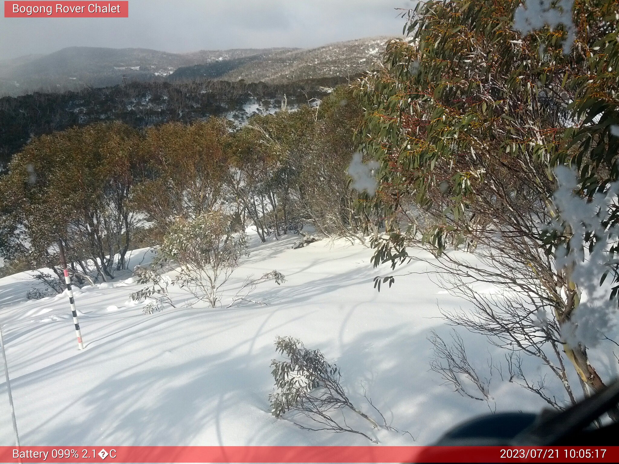 Bogong Web Cam 10:05am Friday 21st of July 2023