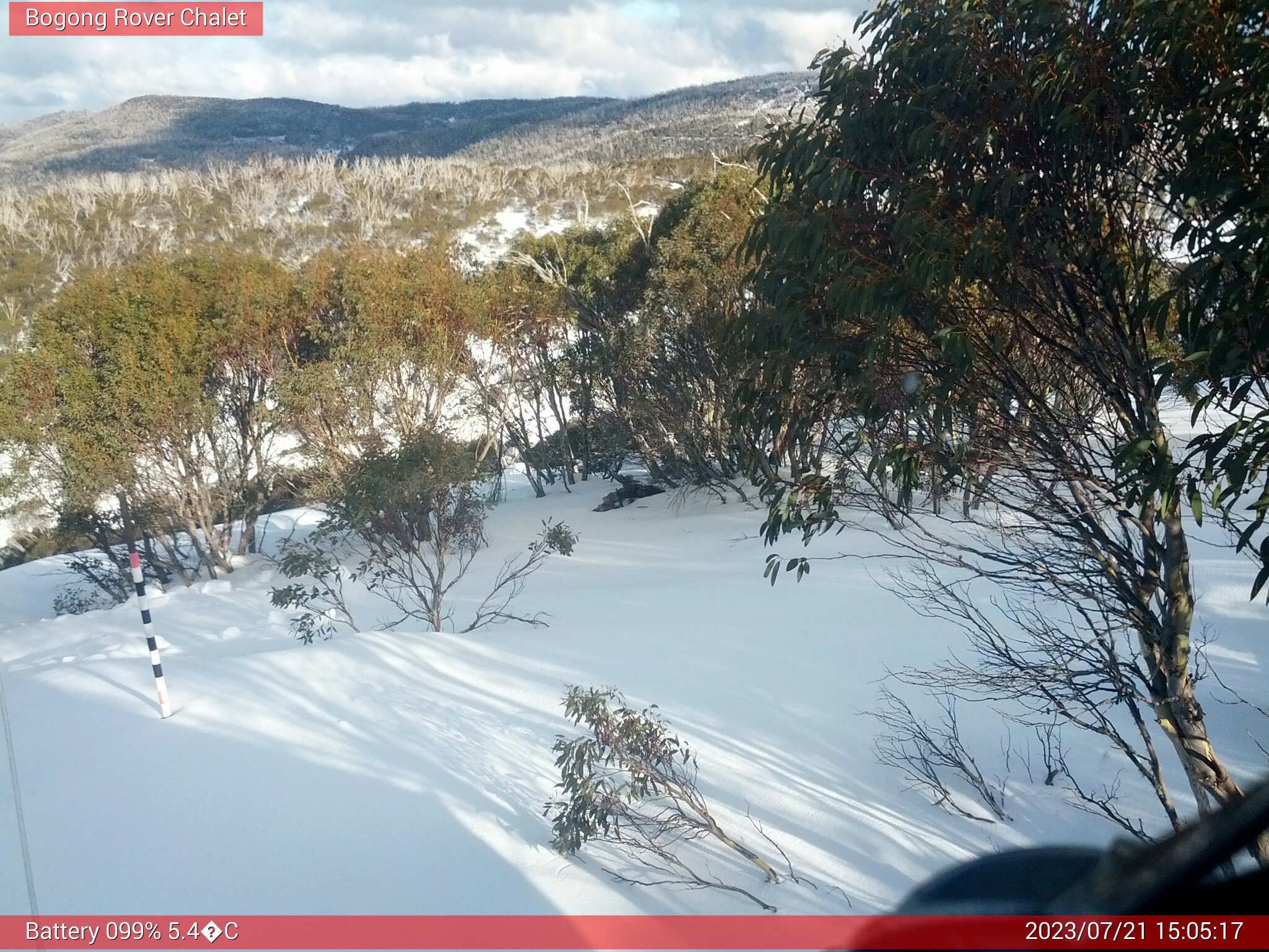 Bogong Web Cam 3:05pm Friday 21st of July 2023