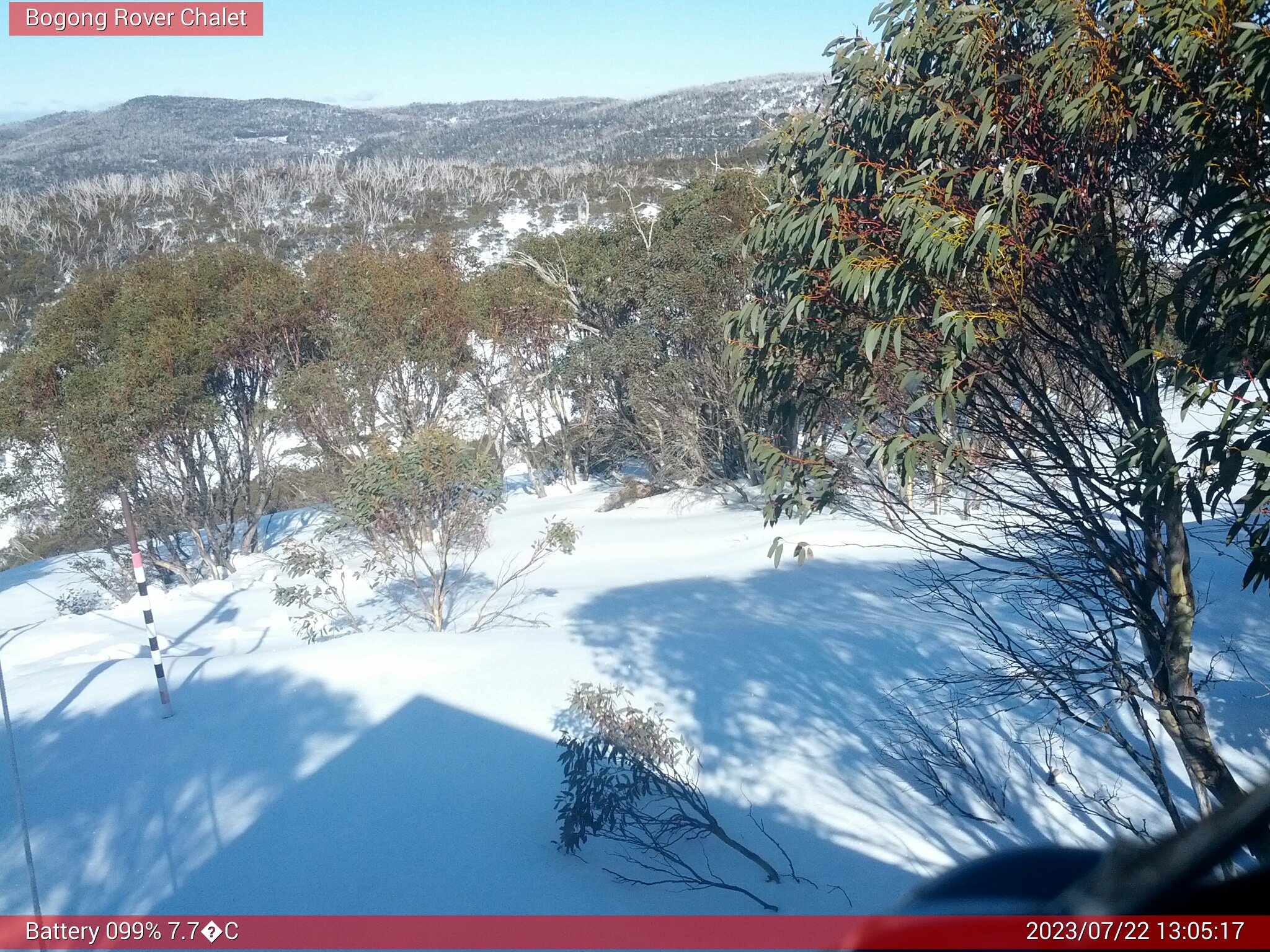 Bogong Web Cam 1:05pm Saturday 22nd of July 2023