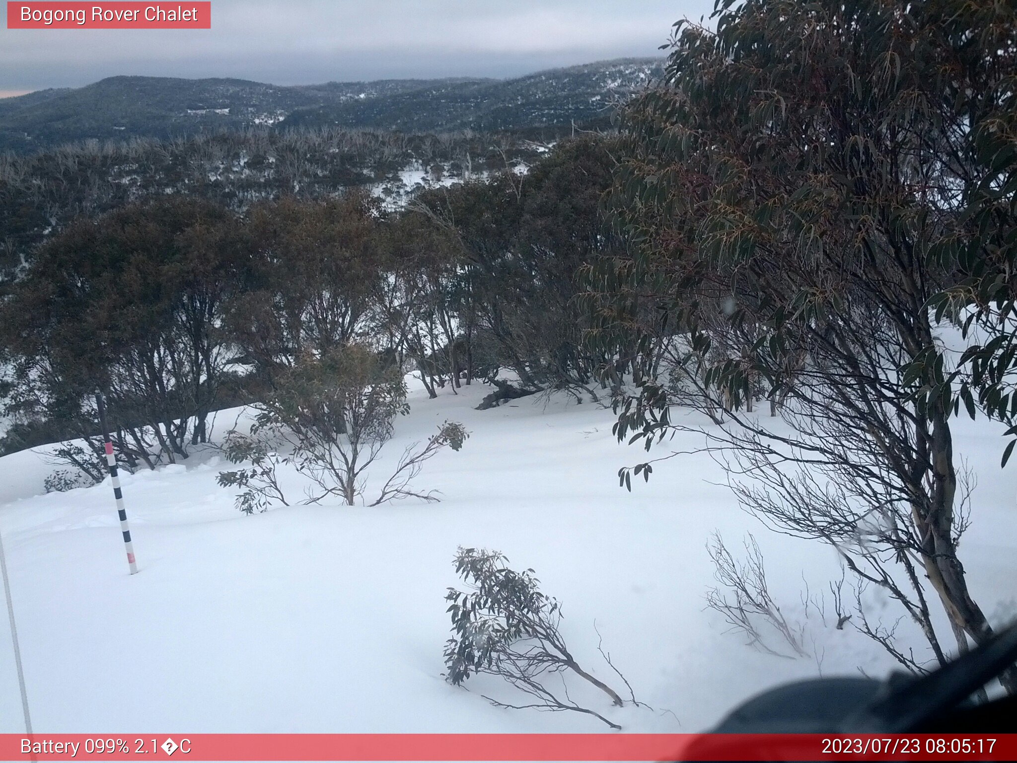 Bogong Web Cam 8:05am Sunday 23rd of July 2023