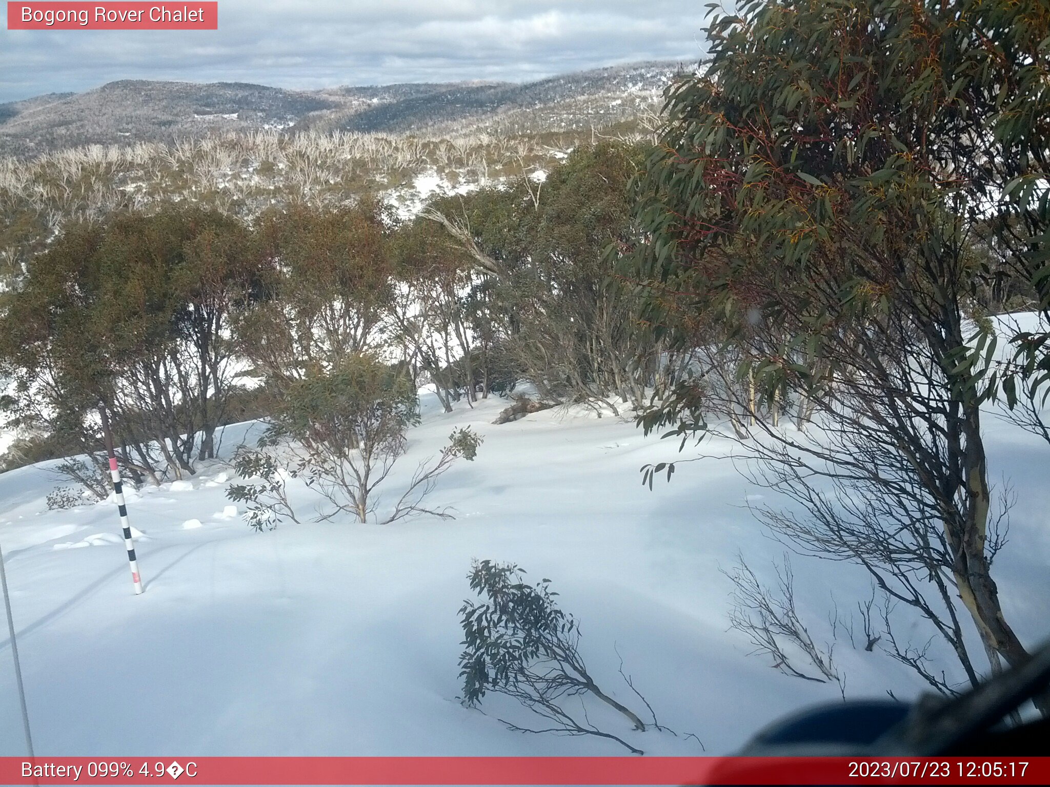 Bogong Web Cam 12:05pm Sunday 23rd of July 2023