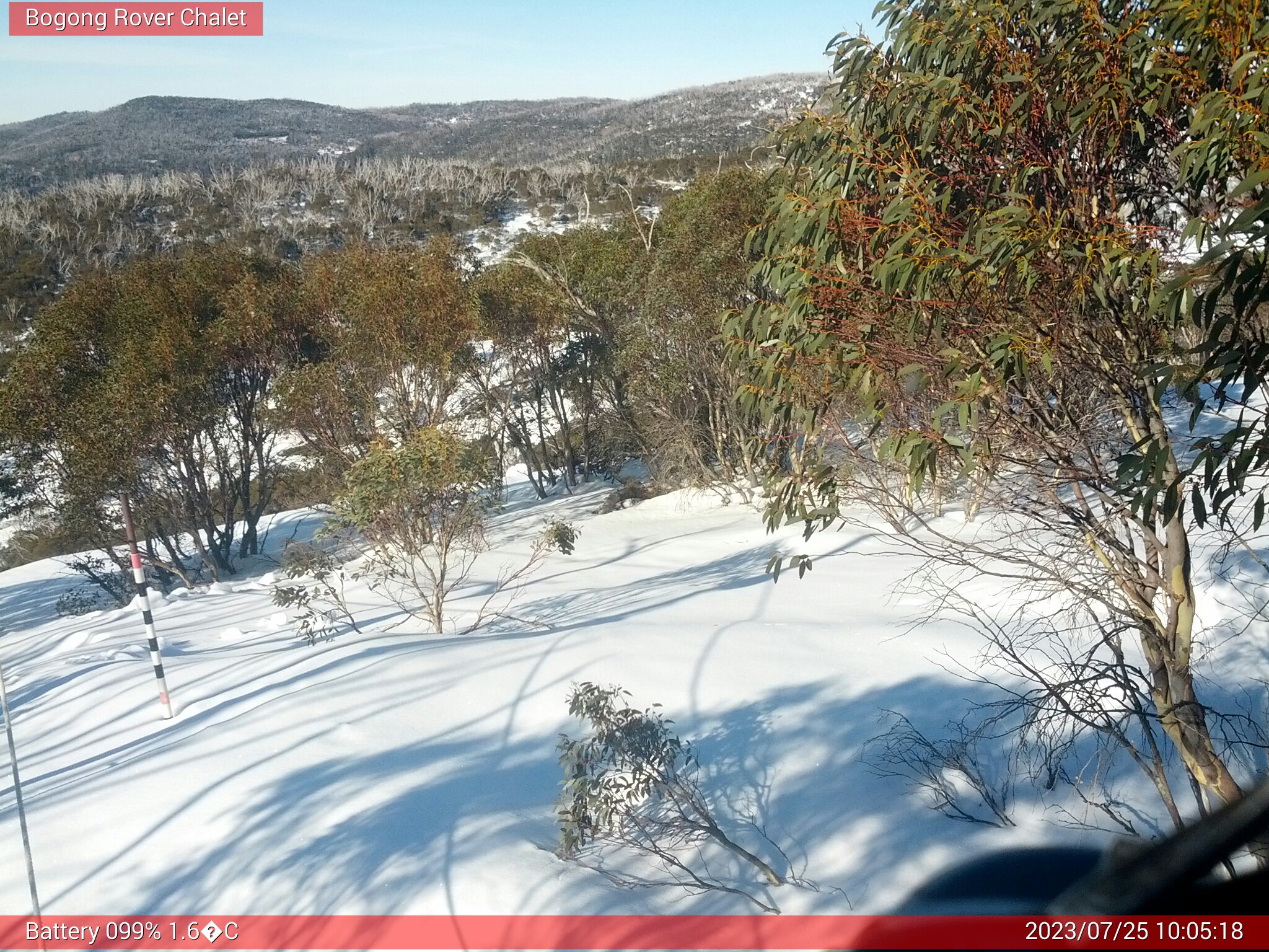 Bogong Web Cam 10:05am Tuesday 25th of July 2023