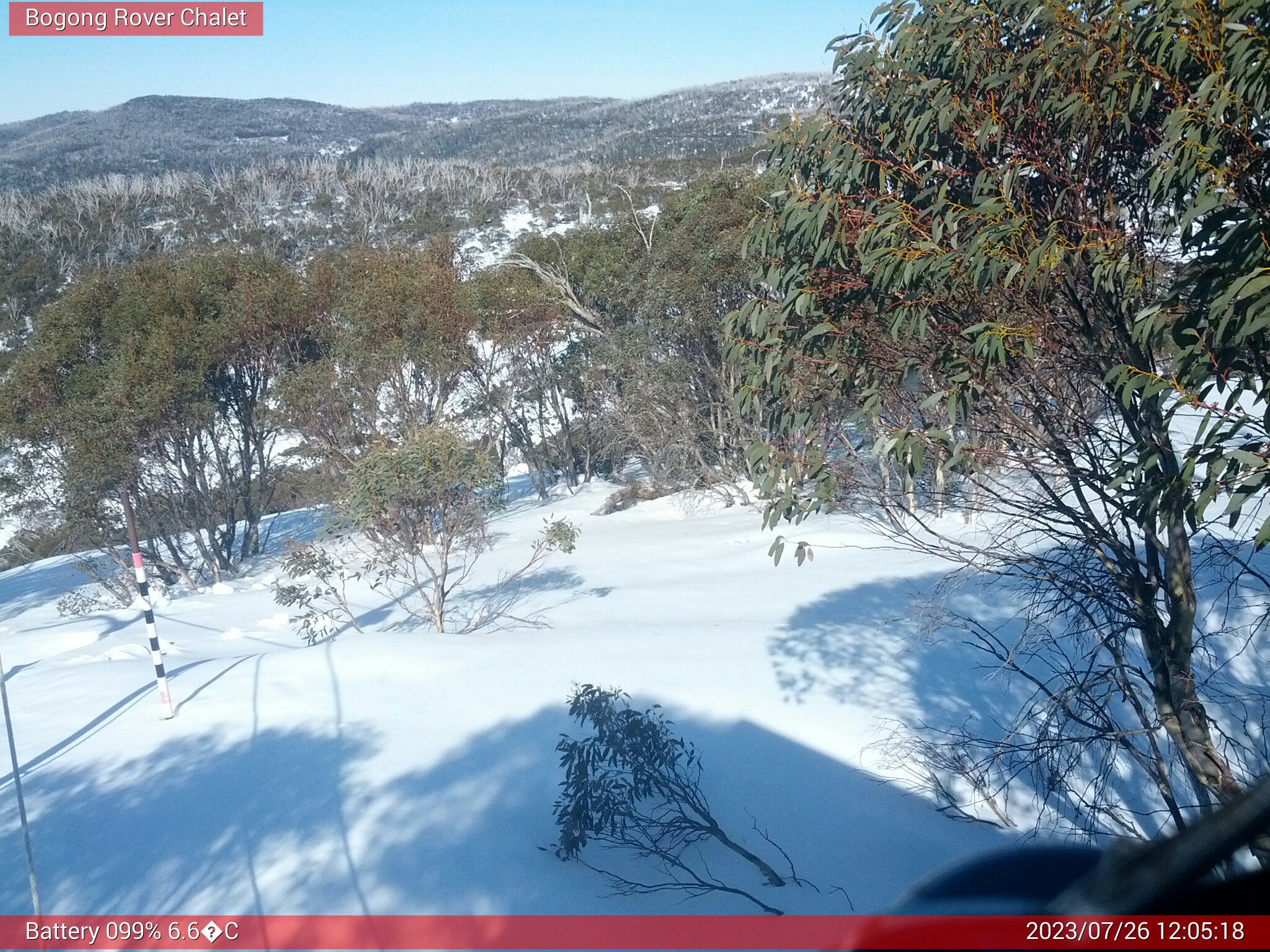 Bogong Web Cam 12:05pm Wednesday 26th of July 2023