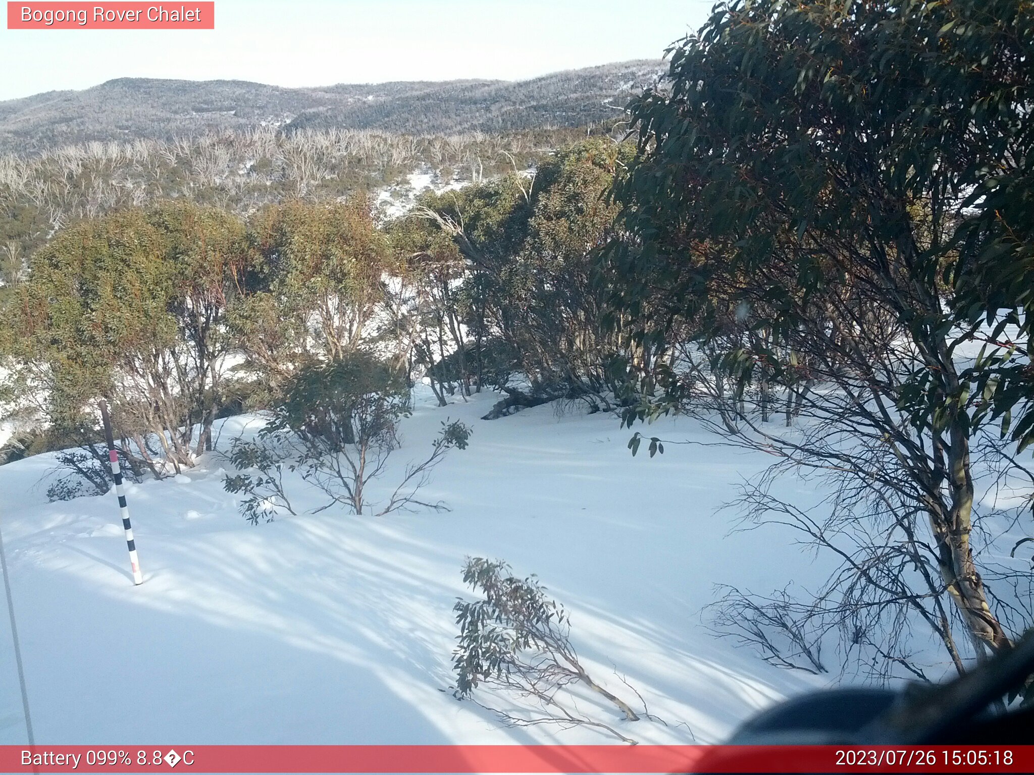 Bogong Web Cam 3:05pm Wednesday 26th of July 2023